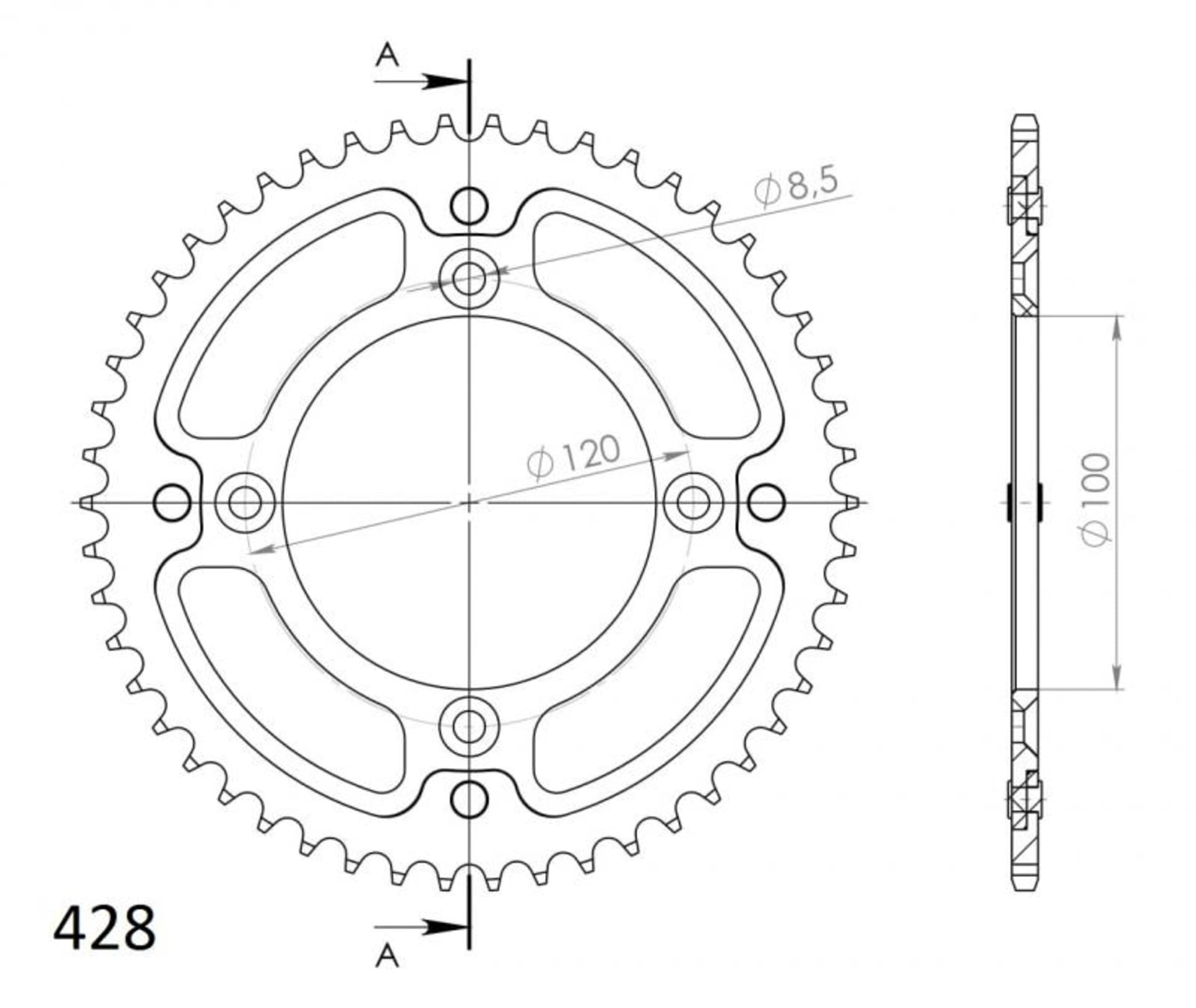 Supersprox Hinterrad Aluminium blau - YZ85 - Supersprox
