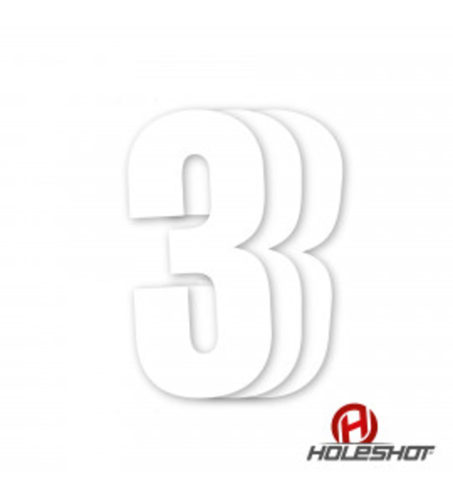 Holeshot numre, enkelte hvid - Holeshot