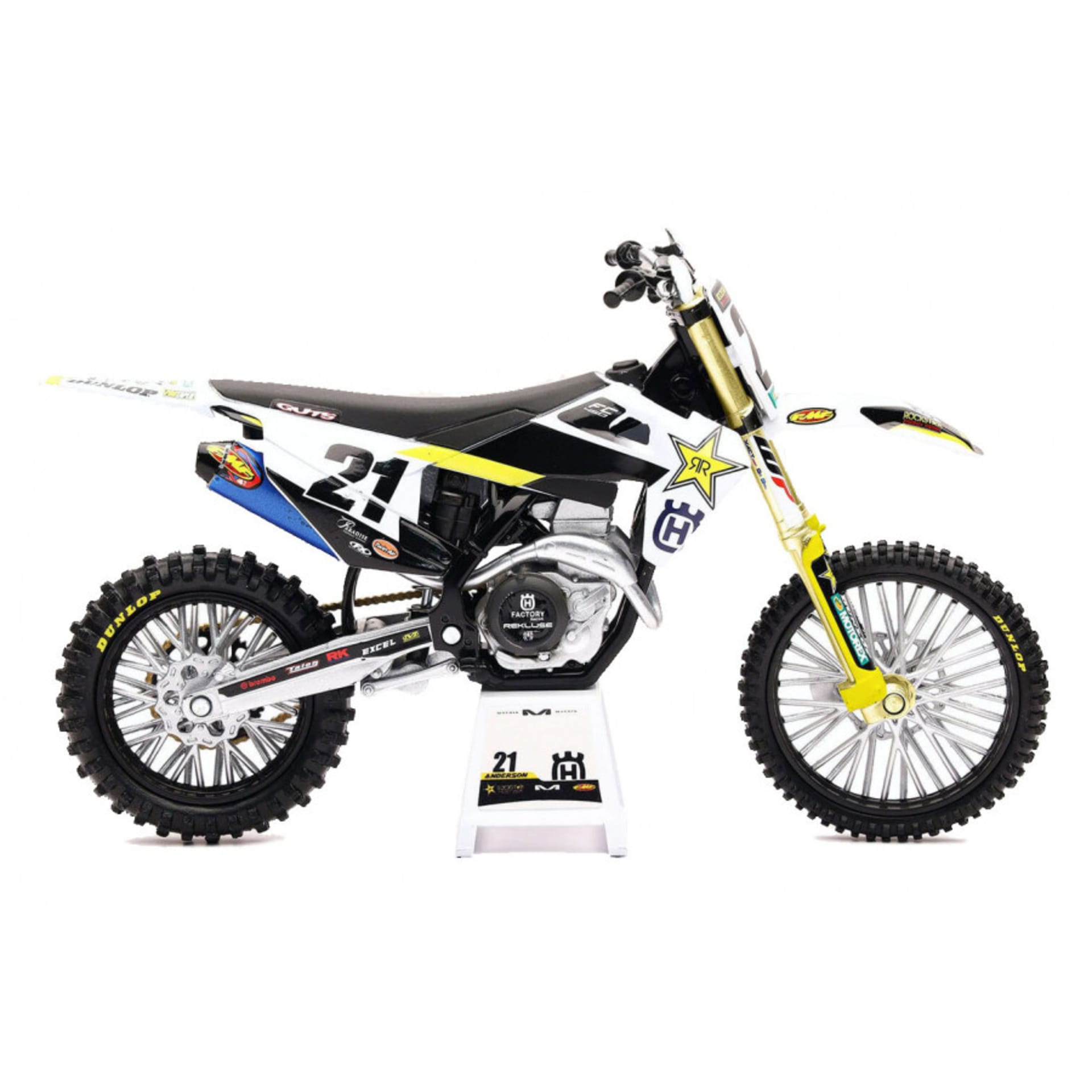 Rockstar Energy HUSQVARNA FC450 Jason Anderson 1:12 leksaksautocrossare - New-Ray