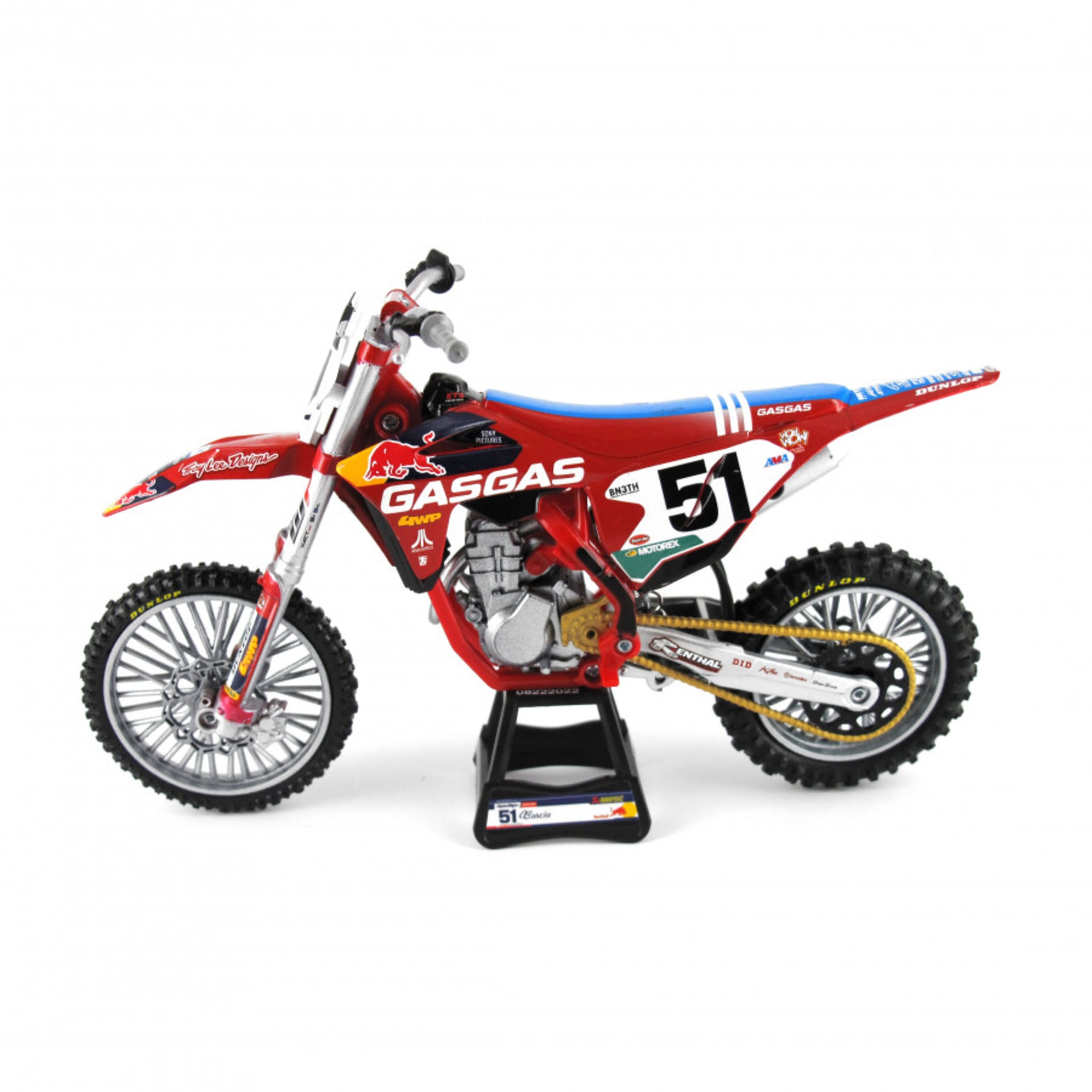 TROYLEE DESIGNS RedBull GASGAS MC450 Justin Barcia 1:12 legetøjscrosser - New-Ray