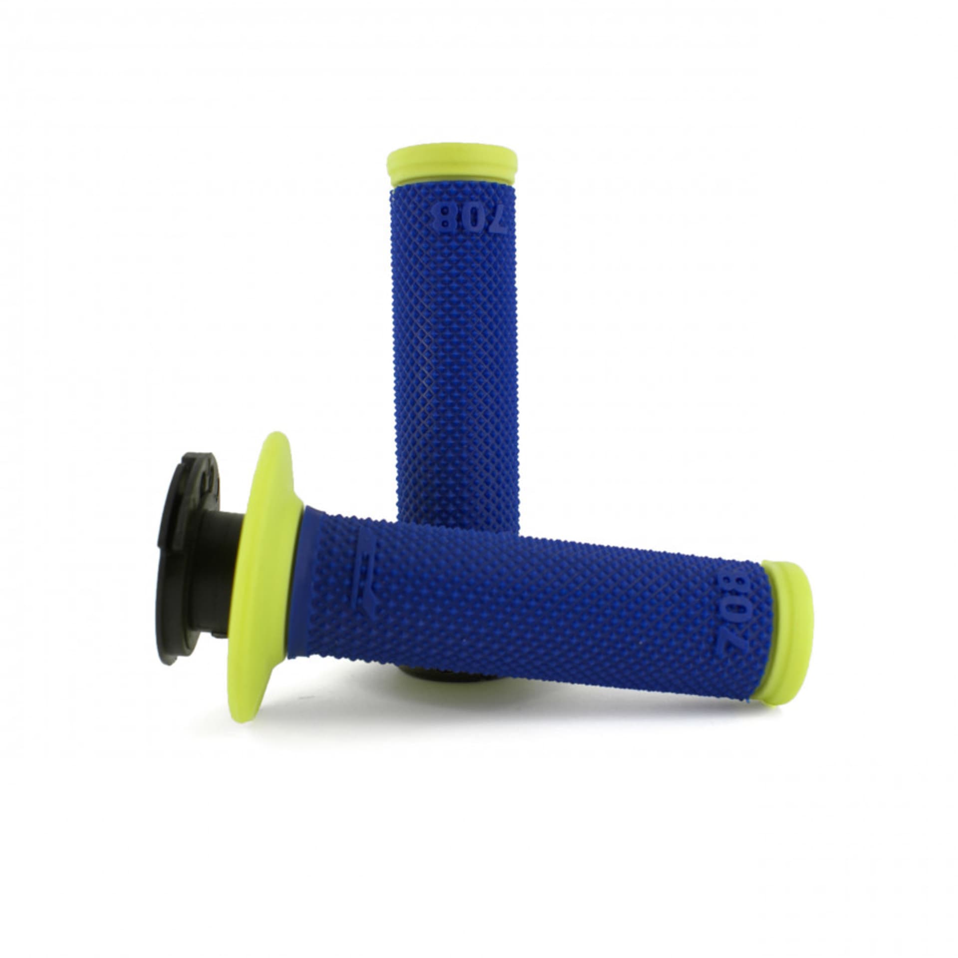 Progrip, 708 Dual Density Full Diamond LOCK ON-grepp, NEON BLUE YELLOW - Progrip