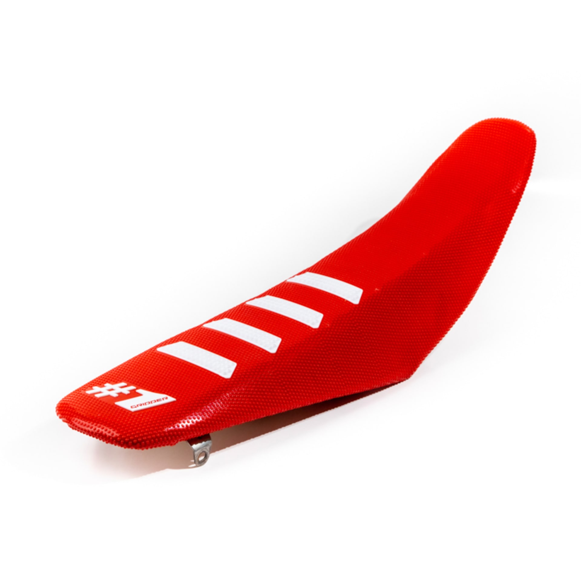 ONEGRIPPER Sædebetræk – RIBBET – Rød/Hvid - OneGripper - Motocross Parts