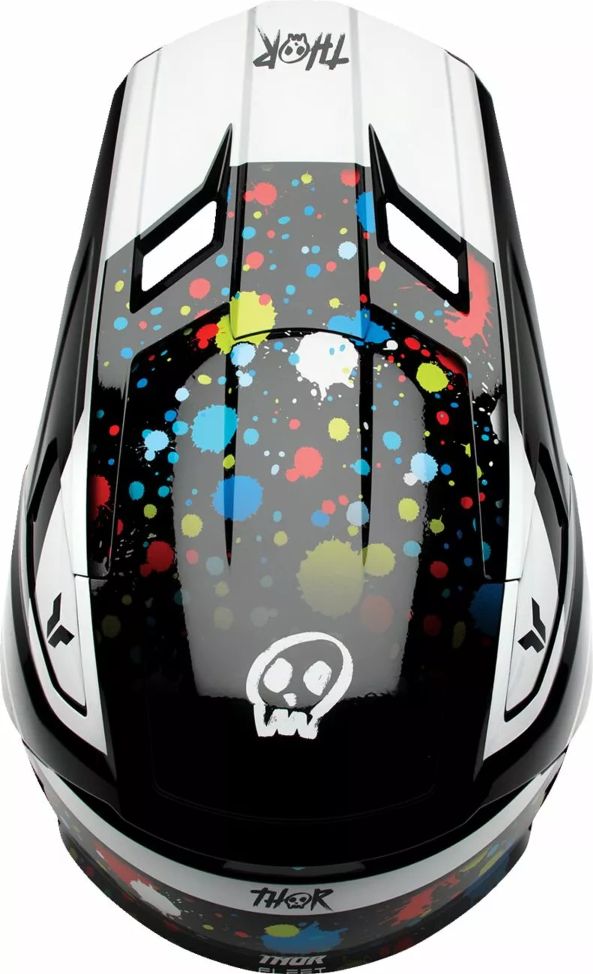 Thor Fleet Børnehjelm - Splat Sort/Hvid - Thor