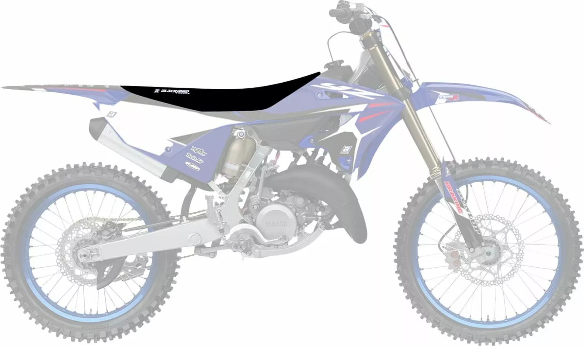Blackbird Racing Zebra Sitzbezug schwarz/blau gerippt YZ125/250 2022-... - Blackbird