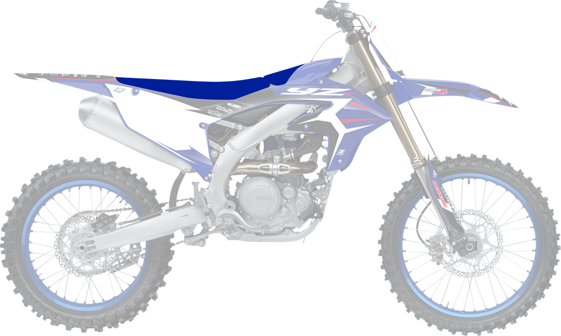 Blackbird Pyramid sædebetræk YZ450F 23-.. Blue - Blackbird