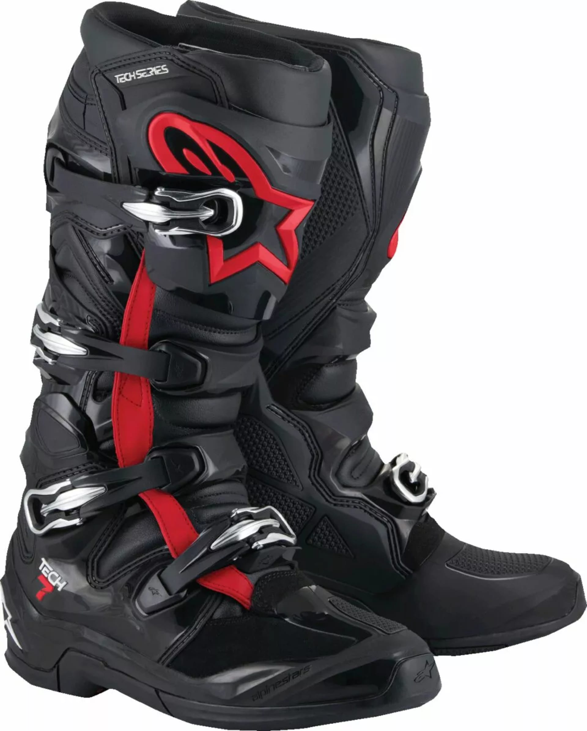 Alpinestars støvler Tech 7 - Sort/Neon rød - Alpinestars