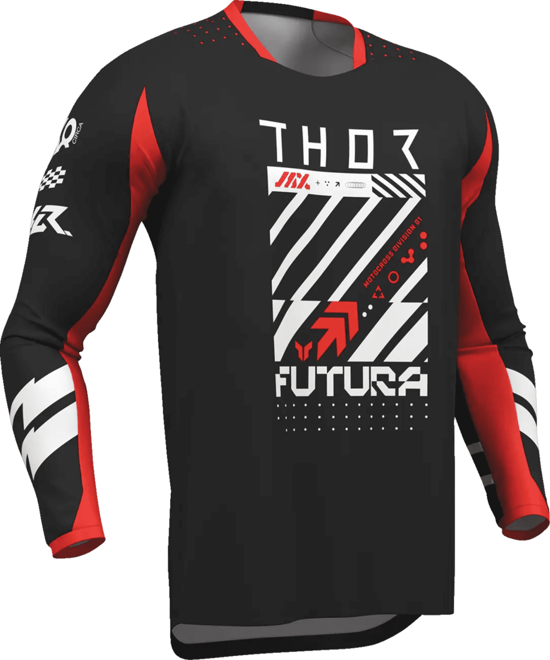 Thor Launchmode Futura Jersey - Schwarz/Rot - Thor - Motocross Parts