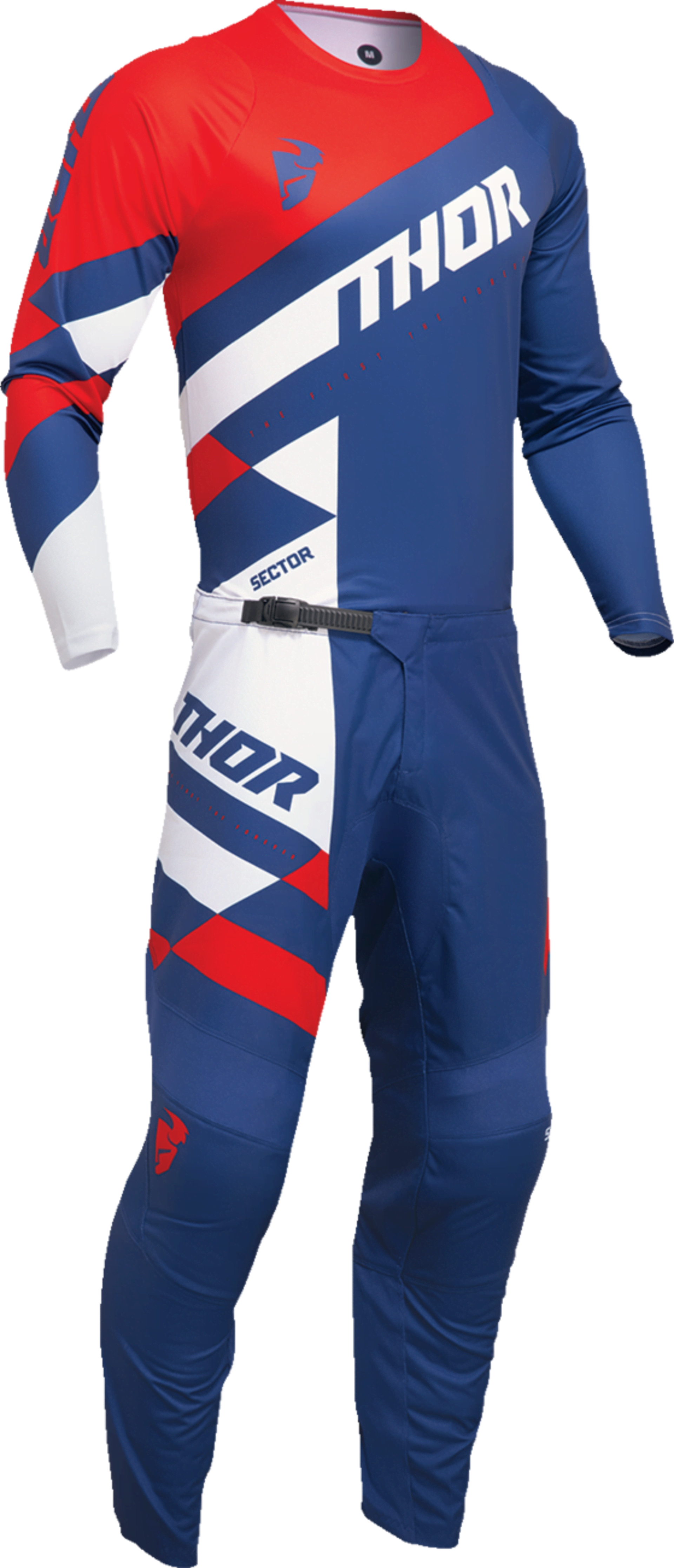 Thor Youth trøje - Secteur à carreaux bleu marine/rouge - Thor