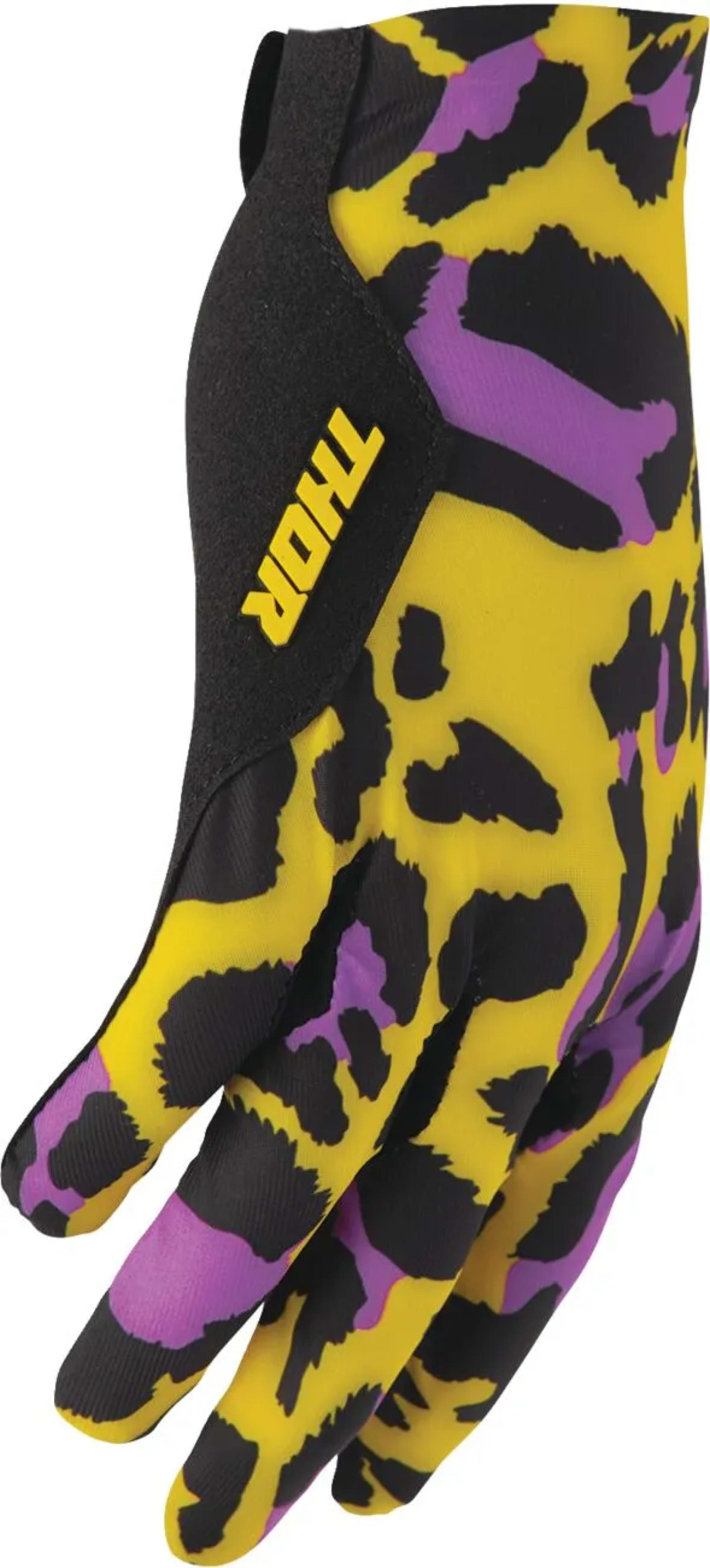 Thor Sportmode Cheetah-handsker – gul/lilla - Thor