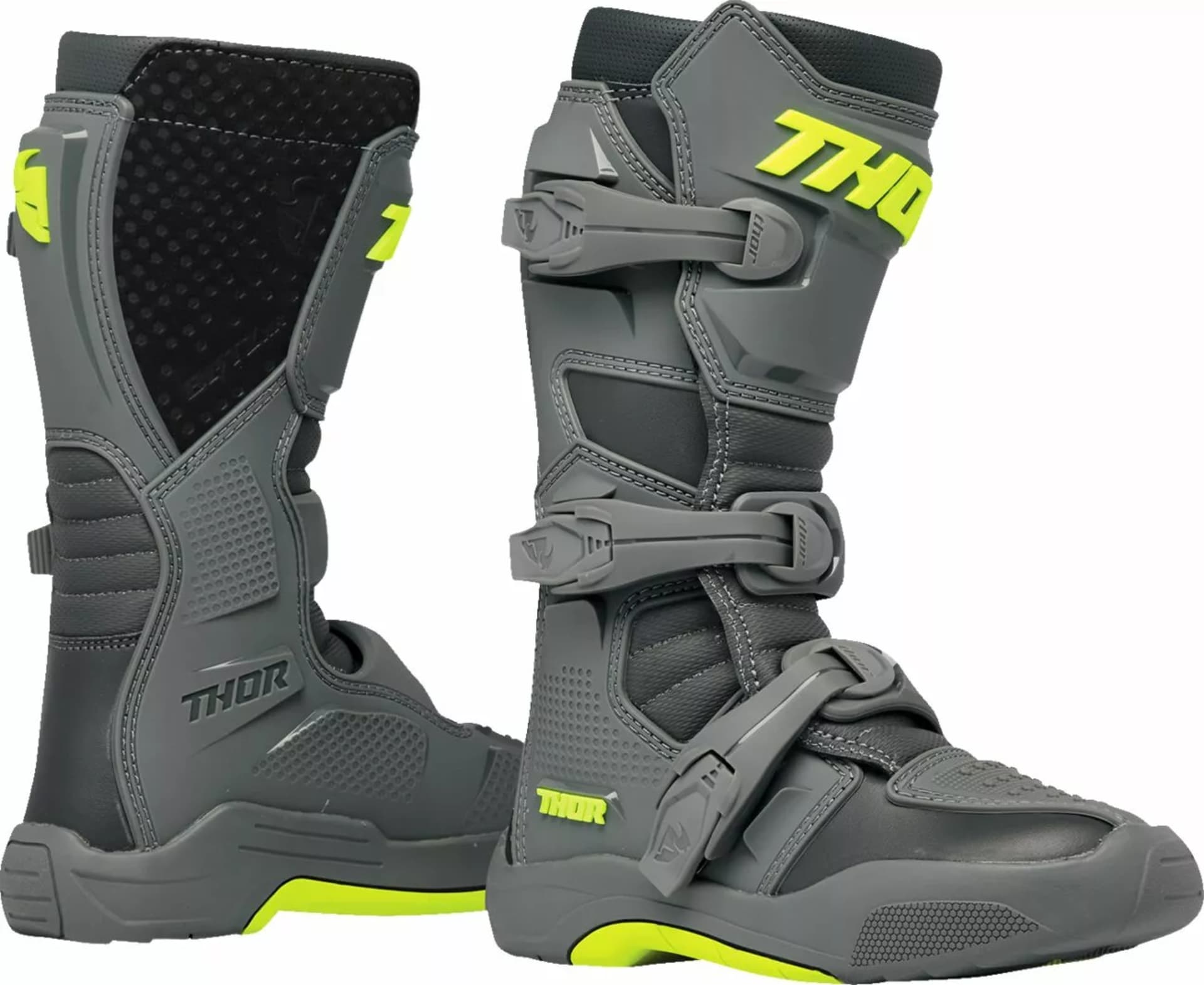 Chaussures Thor Blitz XR pour jeunes - gris/sort - Thor - Motocross Parts