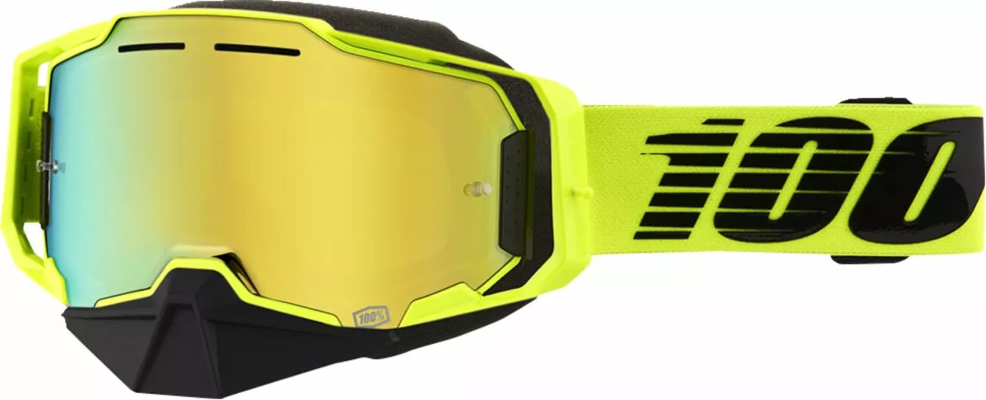 100% Armega Snow Goggles Nuclear Citrus / Mirror Gold - 100%