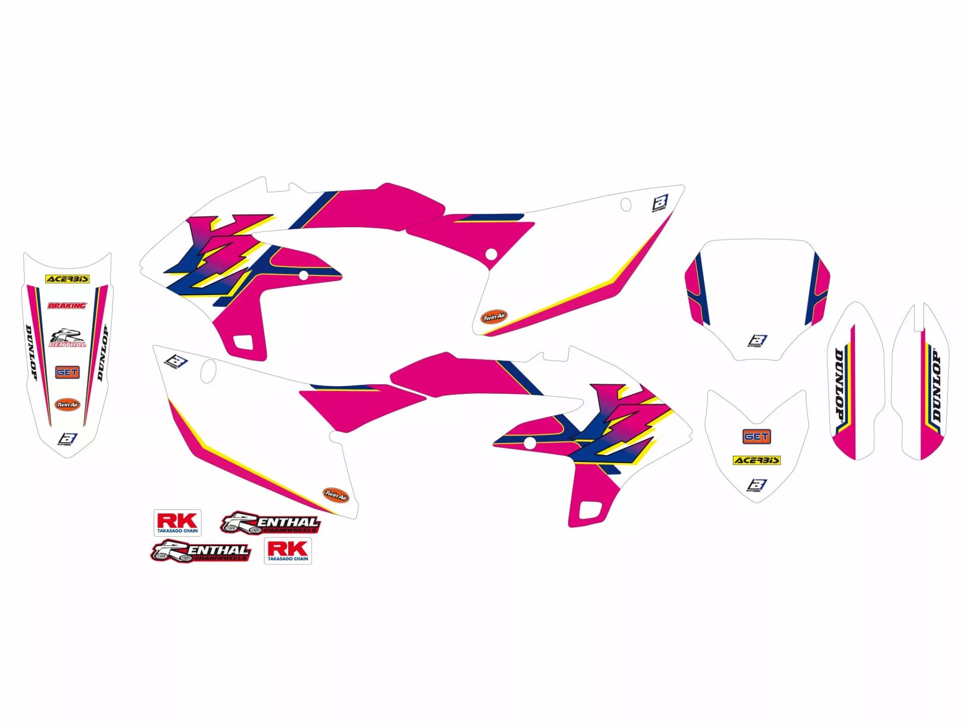 Blackbird Racing Graphic Kit Retro mit Sitzbezug Yamaha YZ450F 2023-... - Blackbird - Motocross Parts