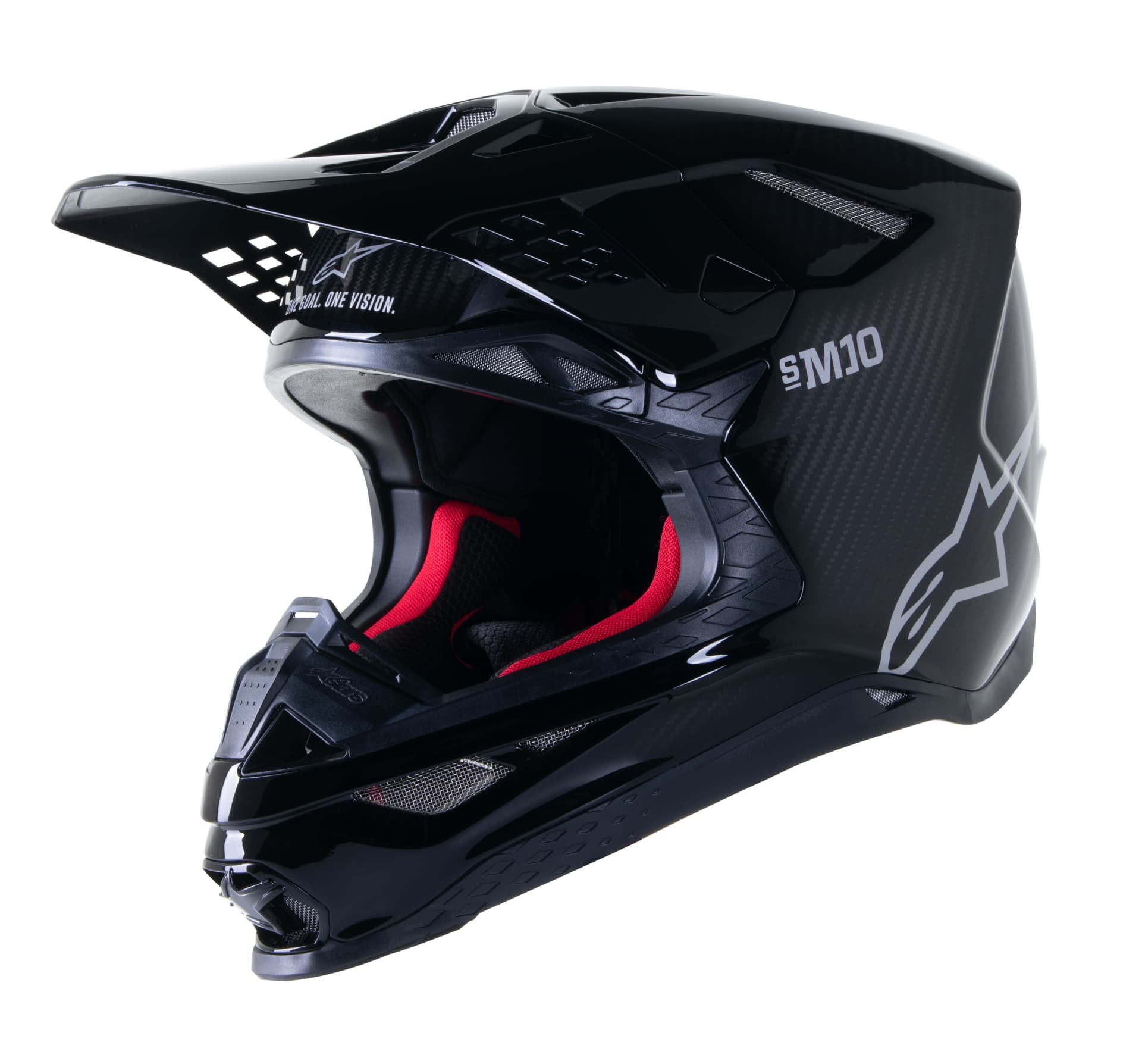 Alpinestars SM10 Helmet - Solid black carbon - Alpinestars - Motocross Parts