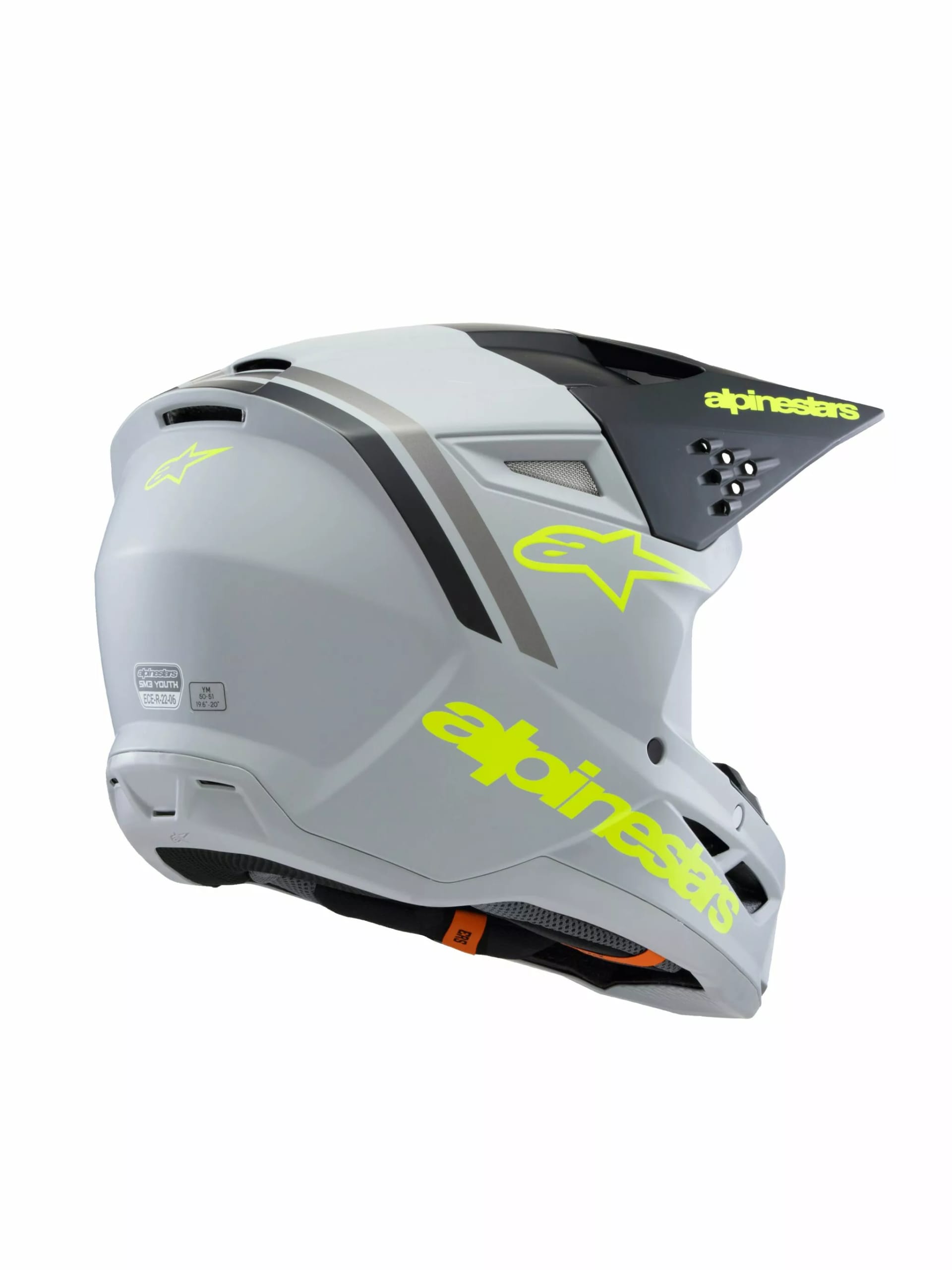 Alpinestars SM3 Børnehjelm - Radium grå/sort/gul - Alpinestars