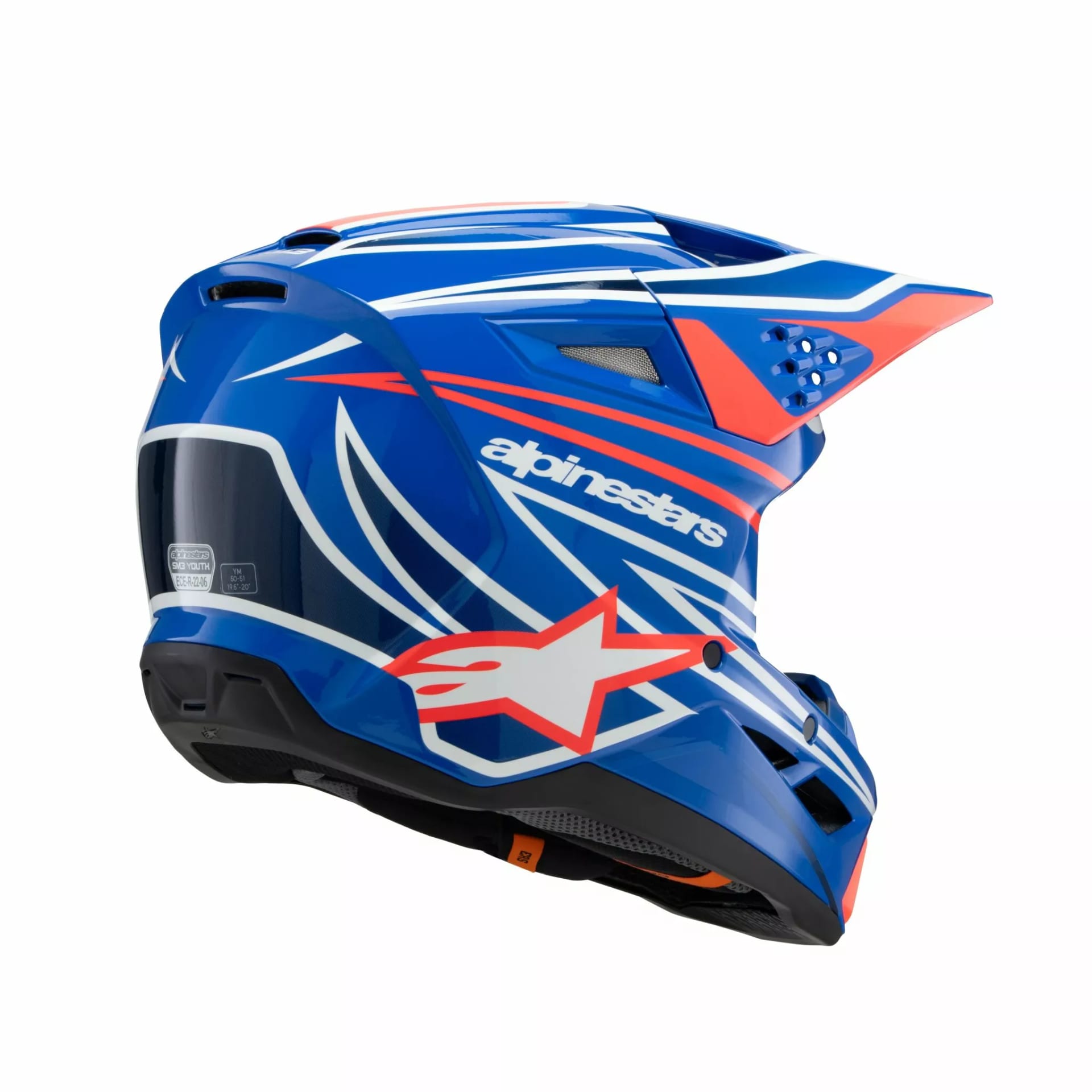 Alpinestars SM3 Børnehjelm - Wurx blå/rød/hvid/sort - Alpinestars