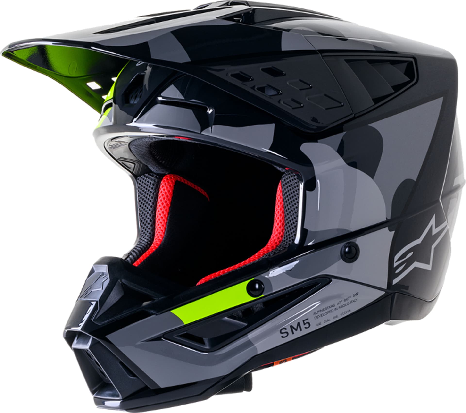 Alpinestars SM5 Hjälm - Rover 2 Grå/Gul - Alpinestars - Motocross Parts
