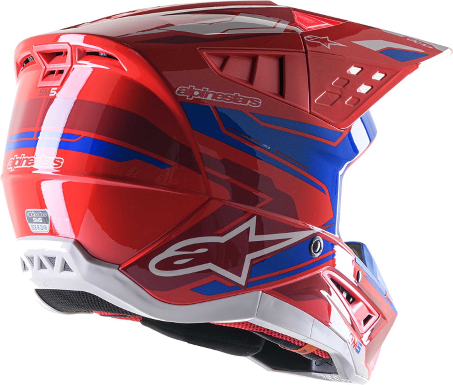 Alpinestars SM5 Hjelm - Action 2 rød/blå - Alpinestars