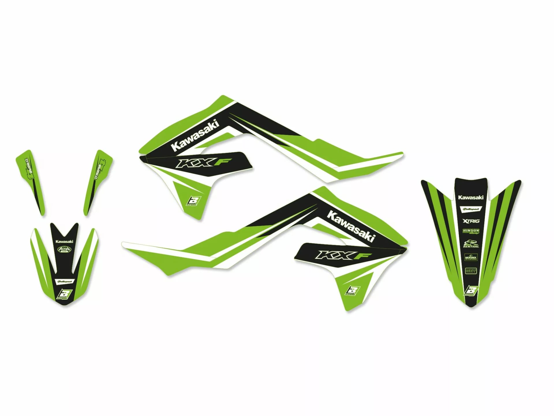 Blackbird Racing Graphics kit med sitsöverdrag Kawasaki KX 450 4T 2019-2024 - Blackbird - Motocross Parts