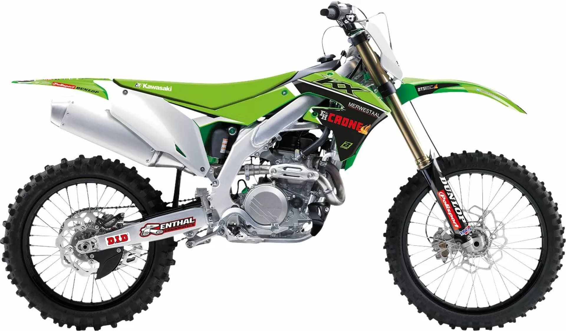 Blackbird Racing Grafik Kit mit Sitzbezug Repli Kawasaki KX 450 4T 2019-2024 - Blackbird