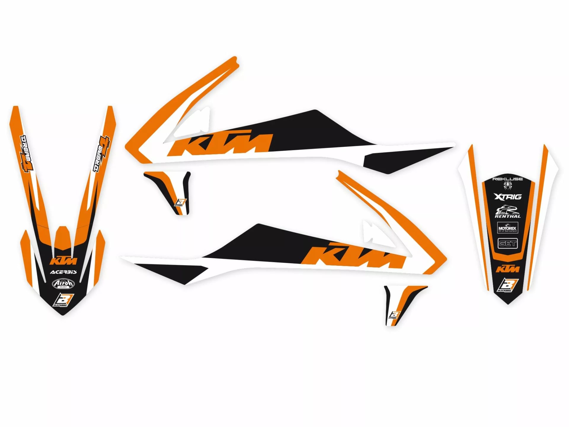 Blackbird Racing Graphics kit med sitsöverdrag KTM 2018-2023 - Blackbird - Motocross Parts