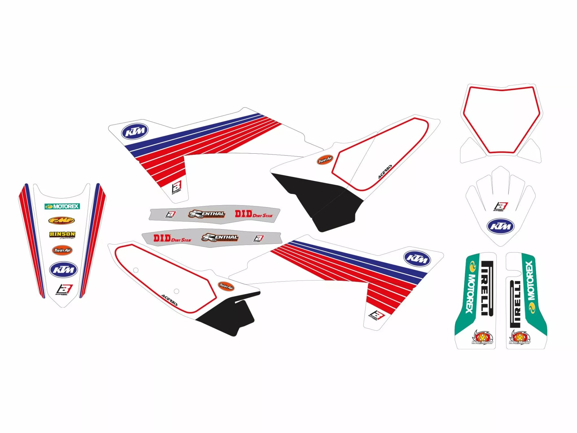 Blackbird Racing Graphic Kit Retro avec Seat Cover KTM 2023-2023 - Blackbird - Motocross Parts