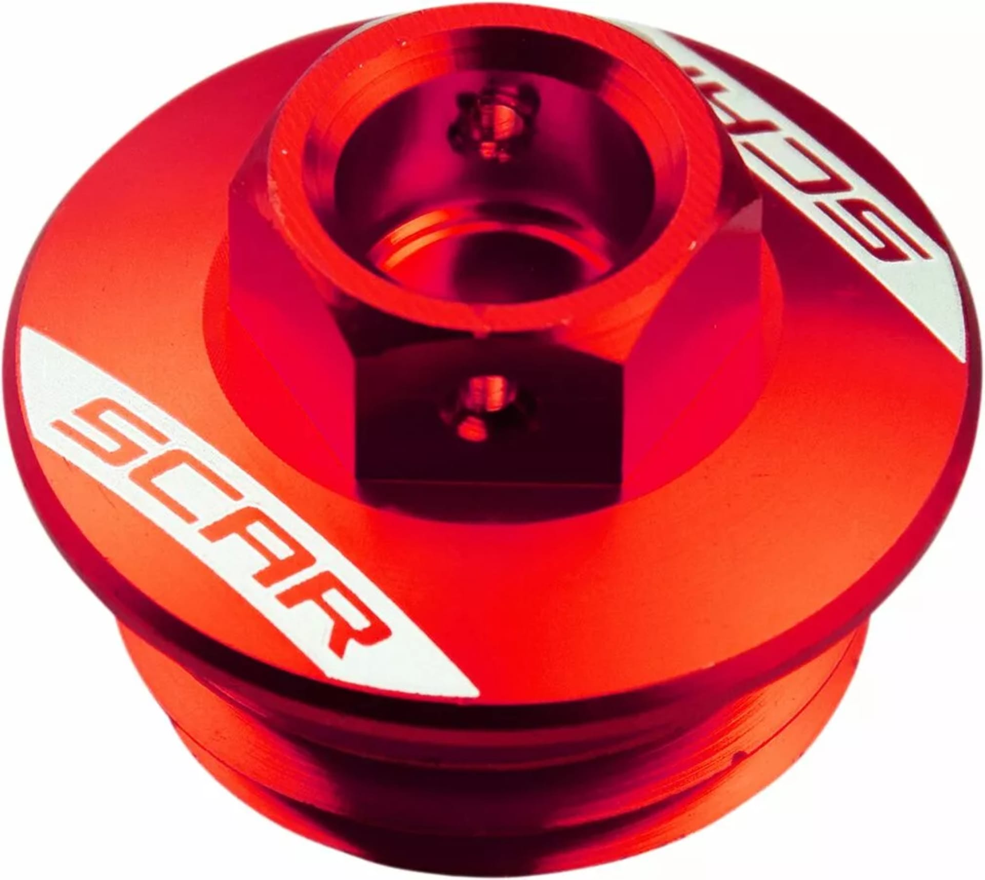 Bouchon de remplissage d'huile Scar - Honda/Kawasaki/Yamaha Couleur rouge - Scar