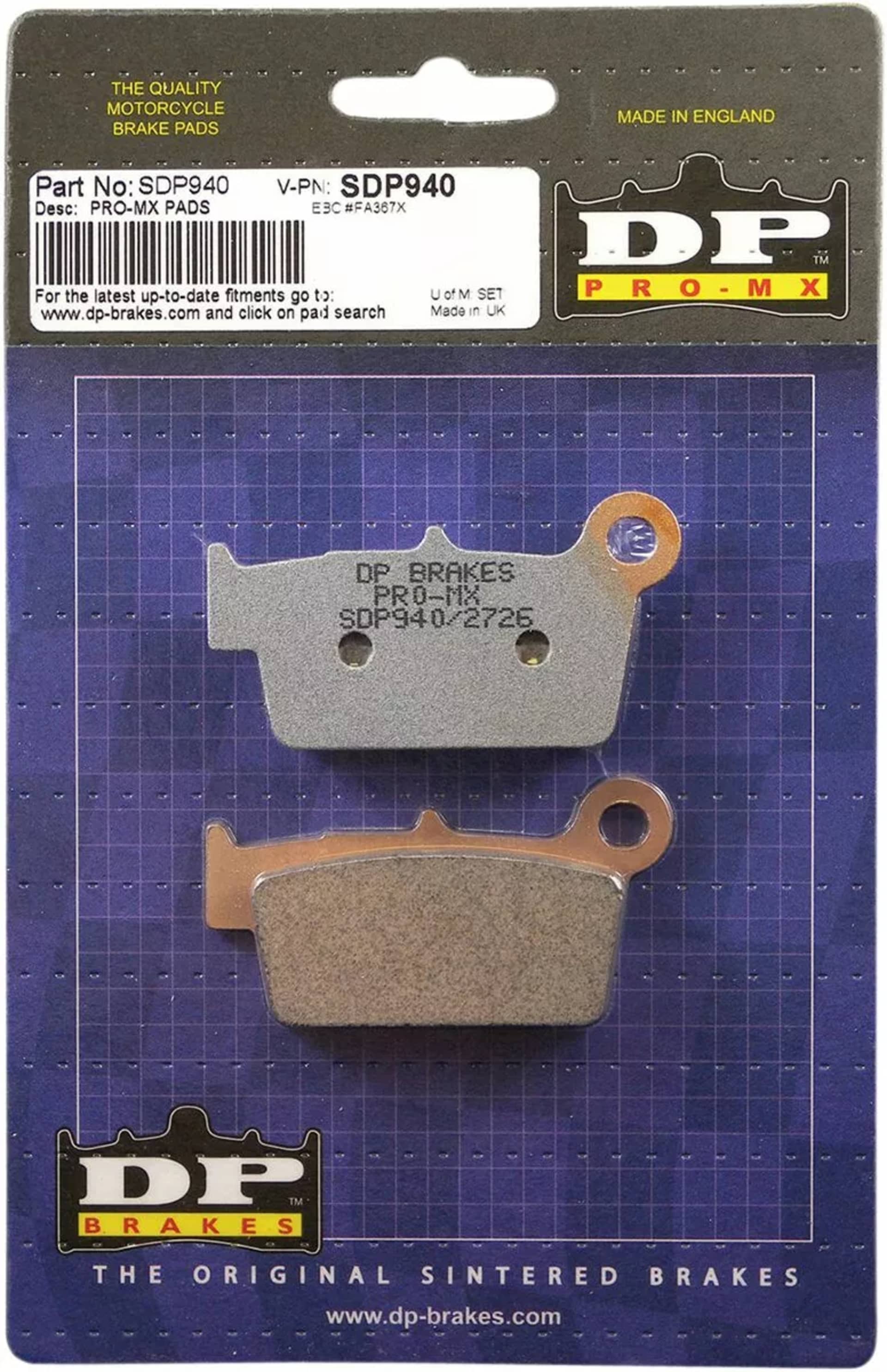 Dp Brakes SDP Pro-MX Plaquettes de frein frittées Yamaha 2002-.... - DP BRAKES