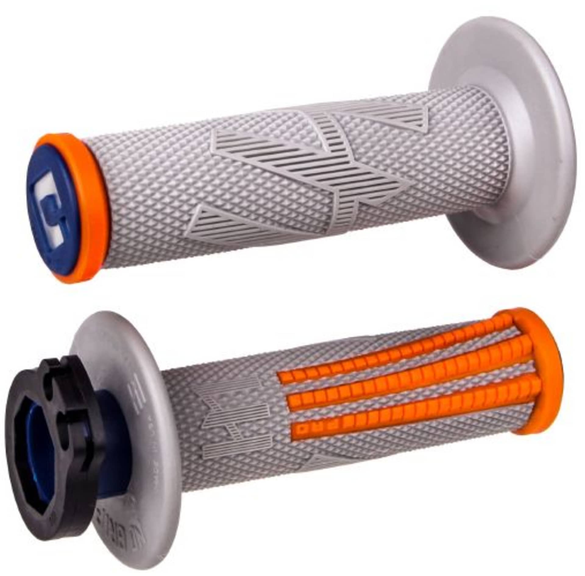 ODI Emig2 Pro V2 Lock-on Grip, 2 & 4 Stroke - Grey/Orange - ODI