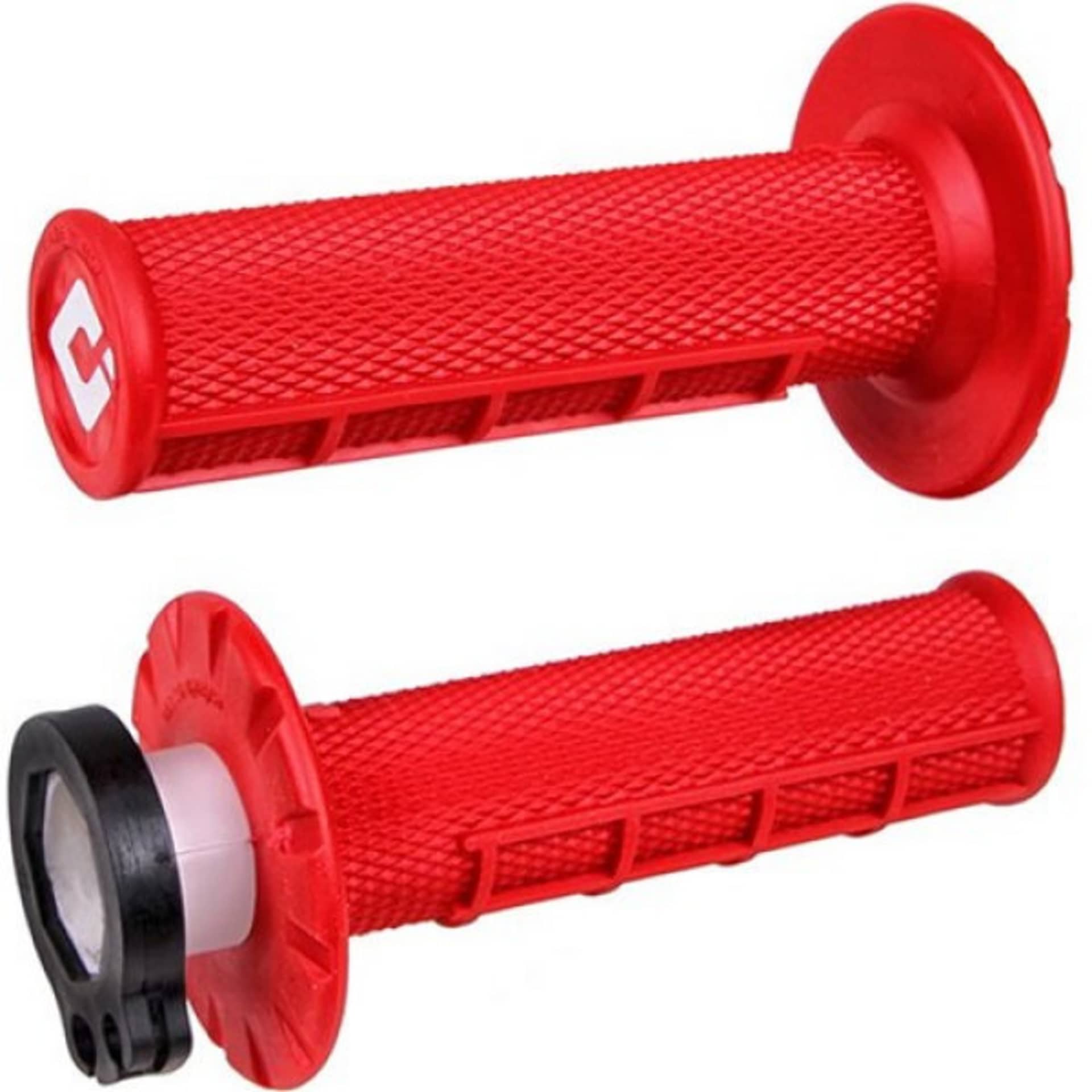 ODI Half Waffle MX Lock-On Grip Set 2 & 4 Stroke - Rouge ODI Half Waffle MX Lock-On Grip Set 2 & 4 Stroke - Rouge - ODI - Motocross Parts