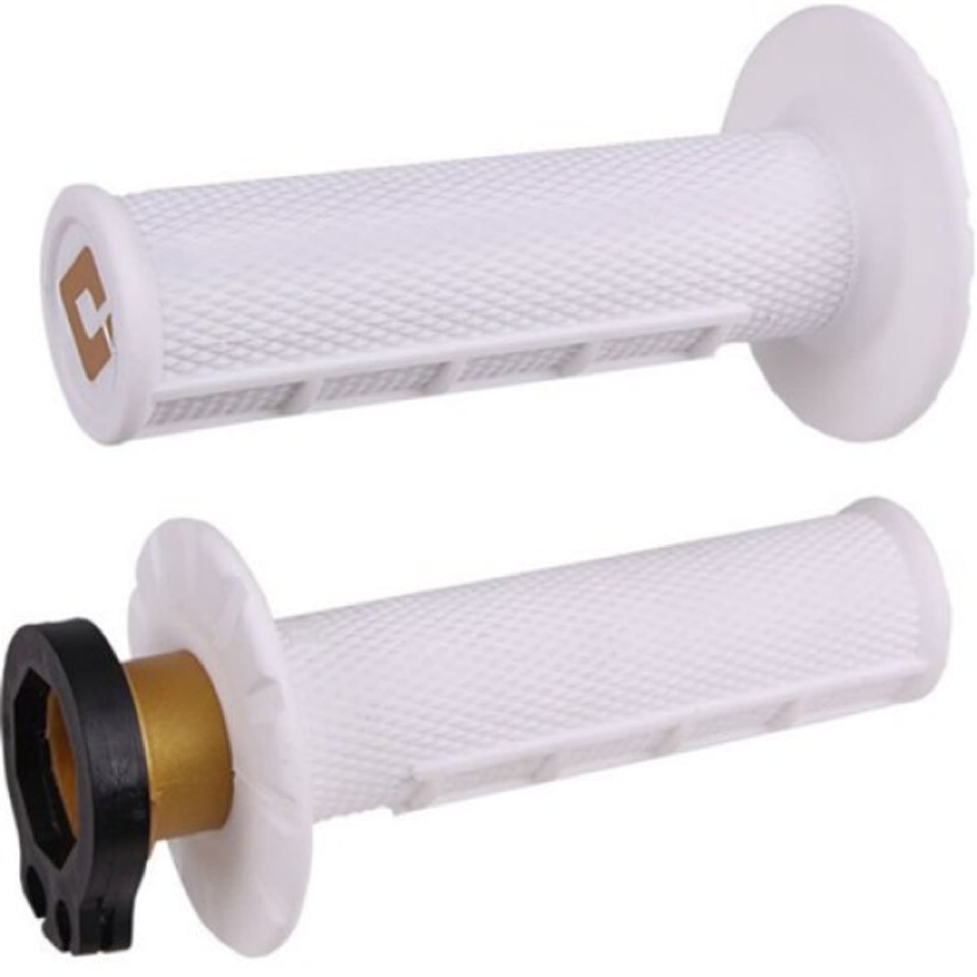 ODI Half Waffle MX Lock-On Grip Set 2 & 4 Stroke - Weiß ODI Half Waffle MX Lock-On Grip Set 2 & 4 Stroke - Weiß - ODI