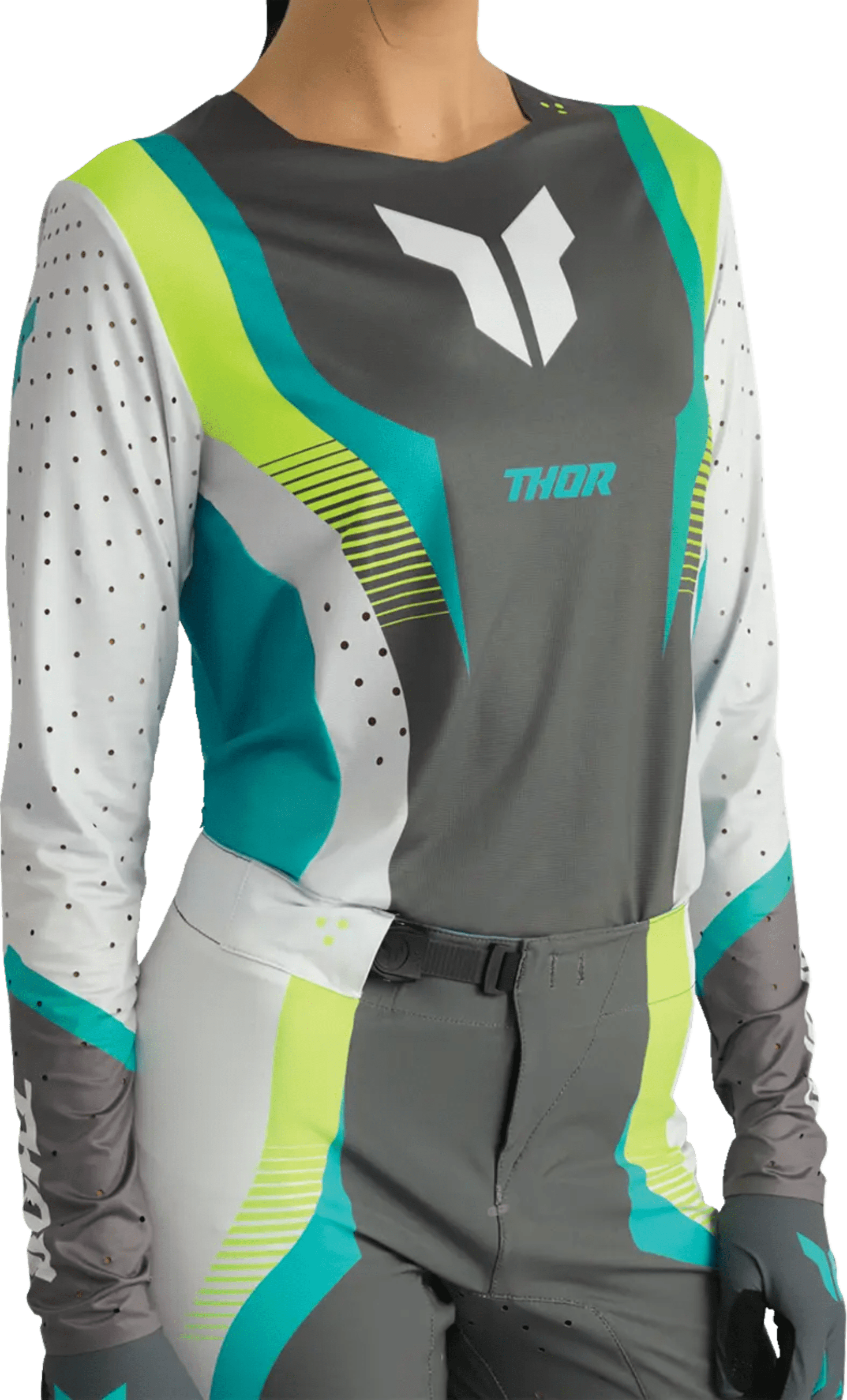 Thor Women Sportmode Jersey - Velocity Grå/Aqua - Thor