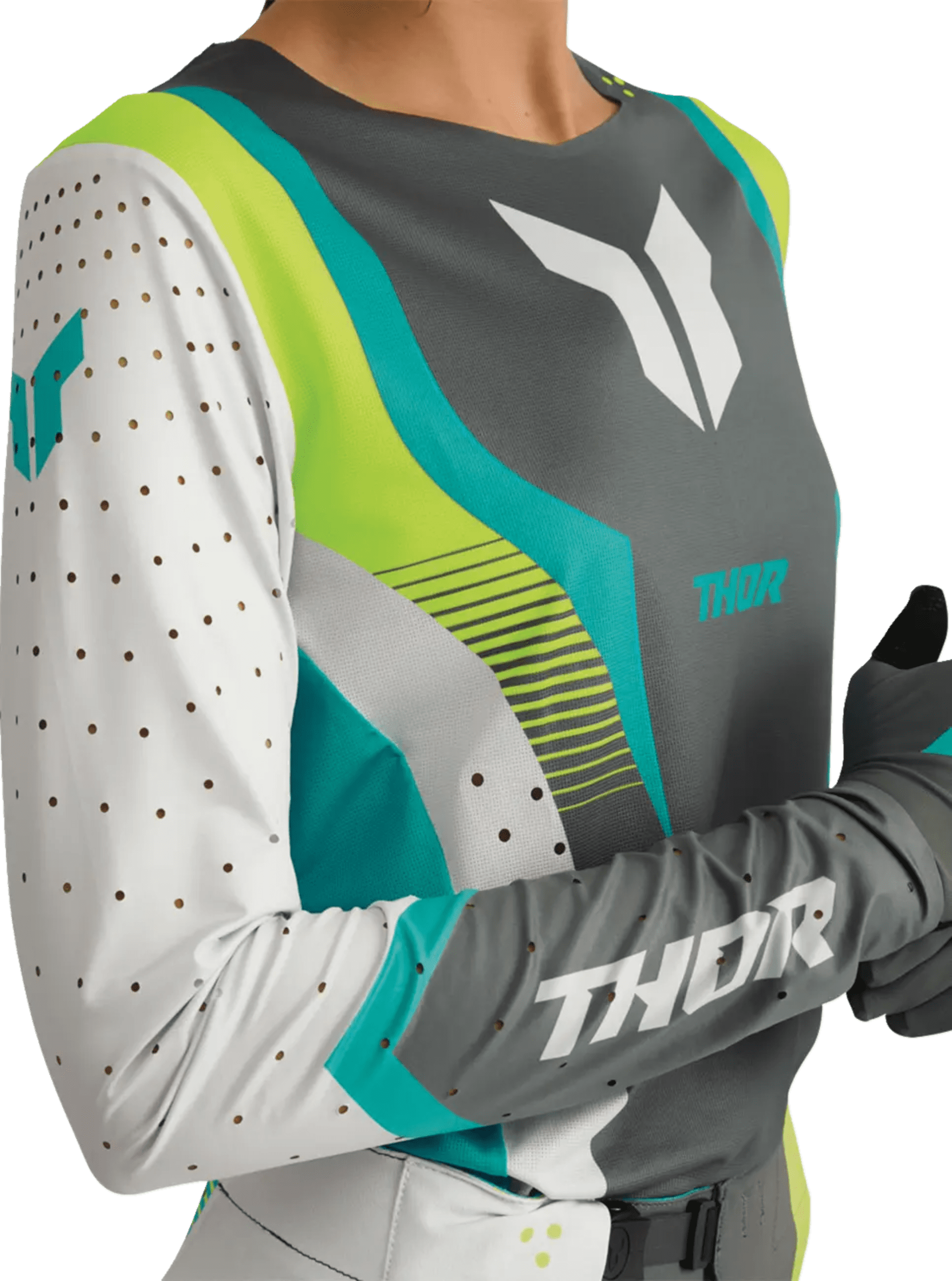 Thor Sportmode Jersey til kvinder - Velocity Gray/Aqua - Thor