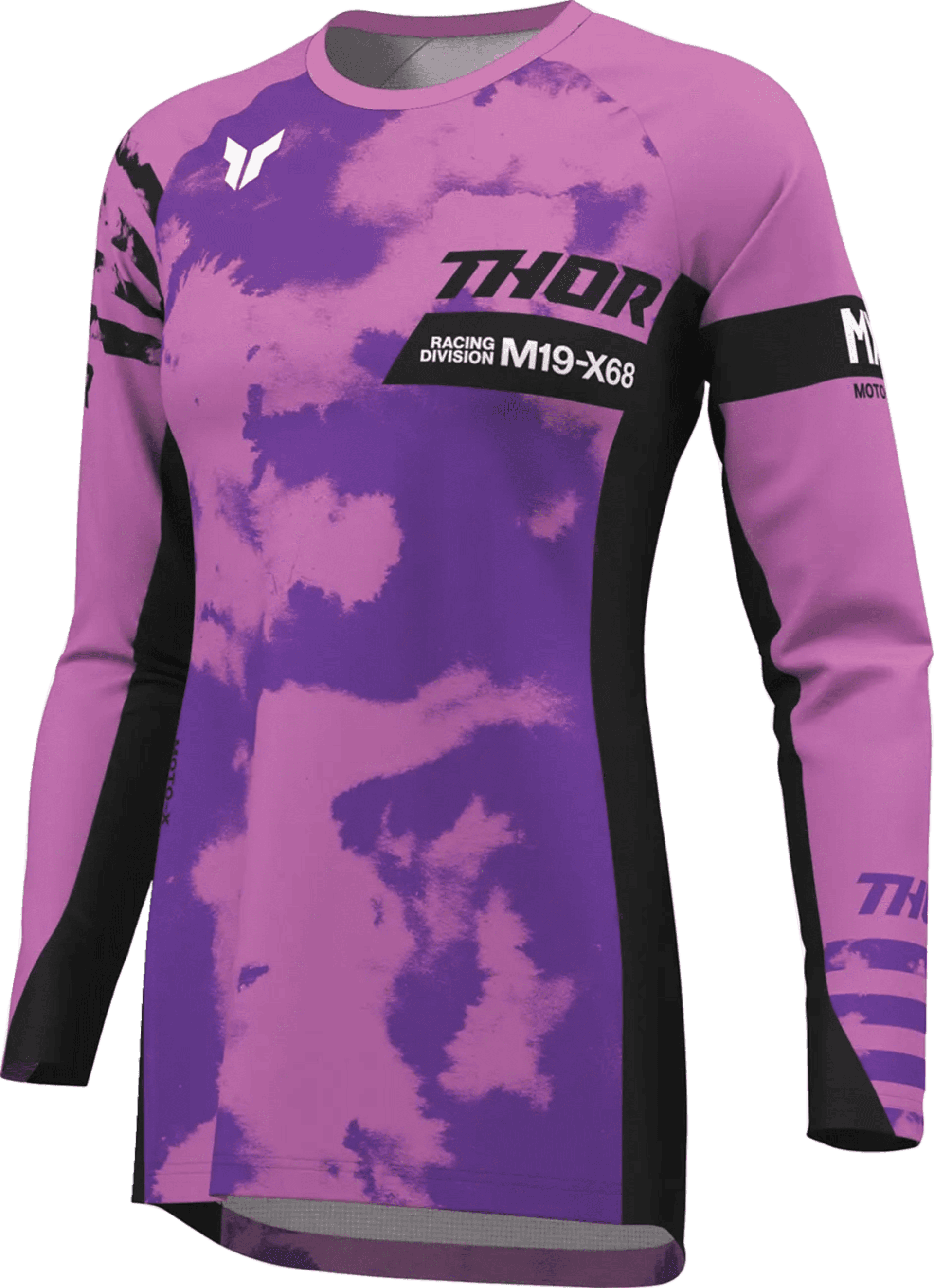 Thor Frauen Launchmode Jersey - Bleiche Schwarz/Orchidee - Thor