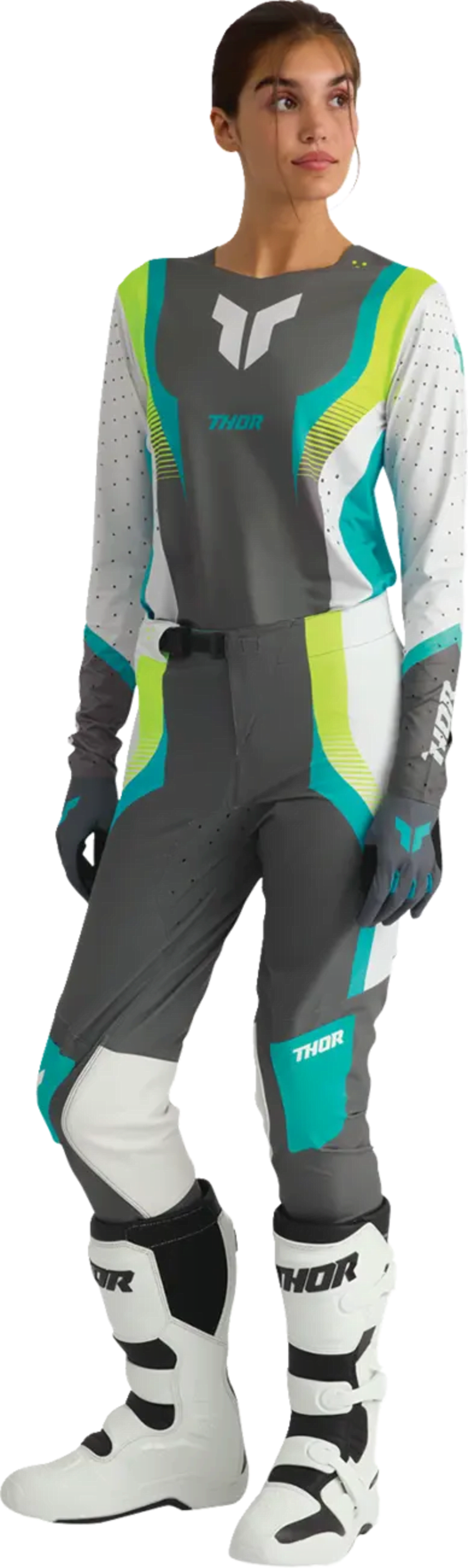 Thor Frauen Sportmode Handschuh - Iconic Gray/Aqua - Thor