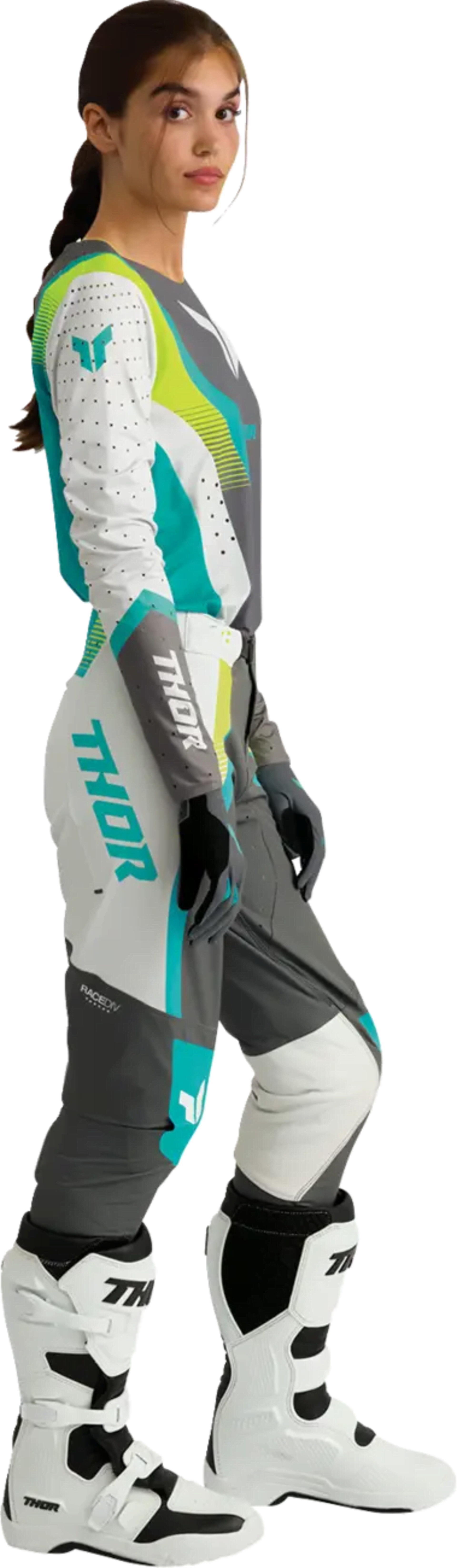 Thor Women Sportmode-handske - Iconic Gray/Aqua - Thor