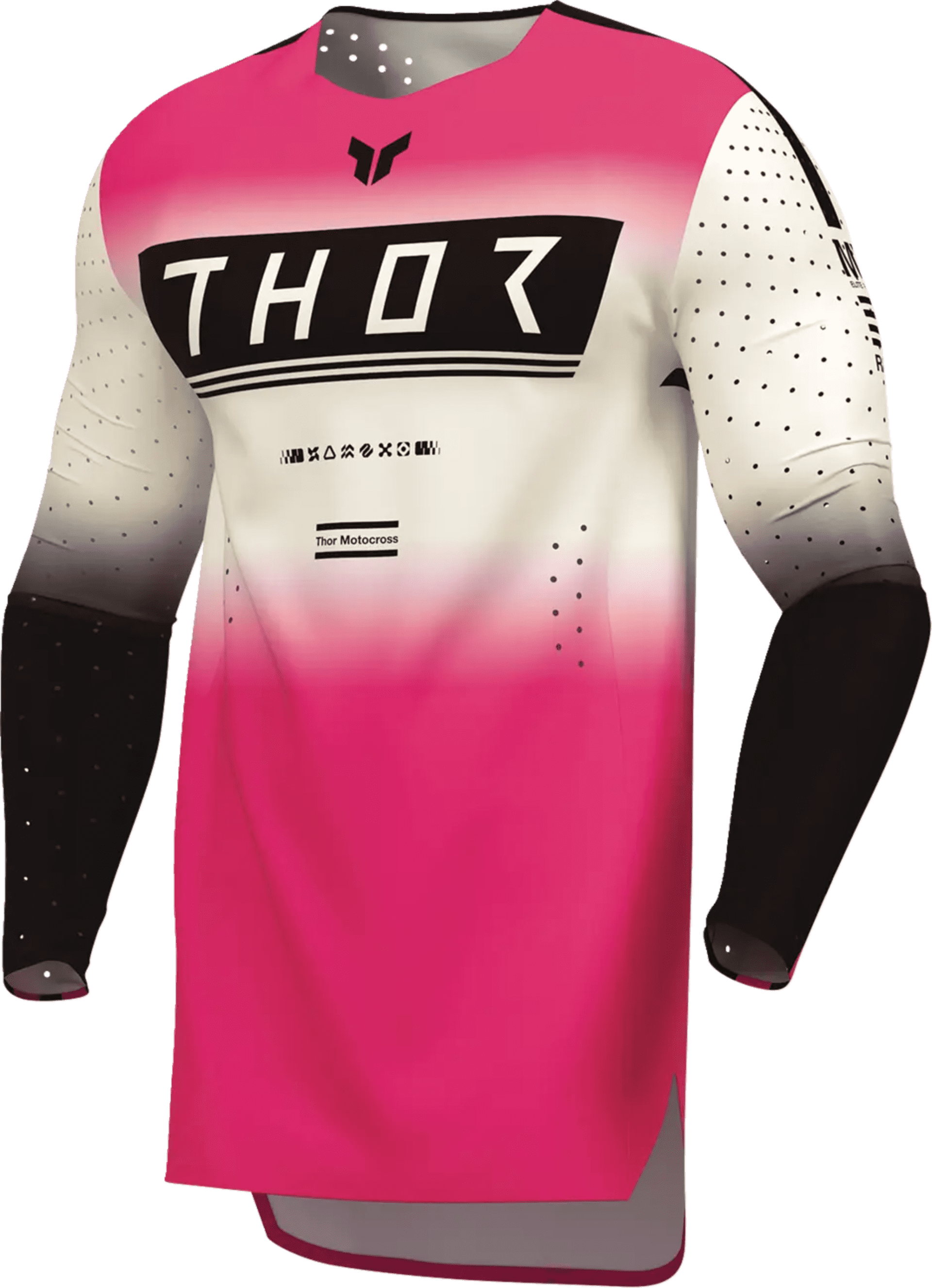 Thor Sportmode Trikot - Geo Vintage Weiß/Pink - Thor