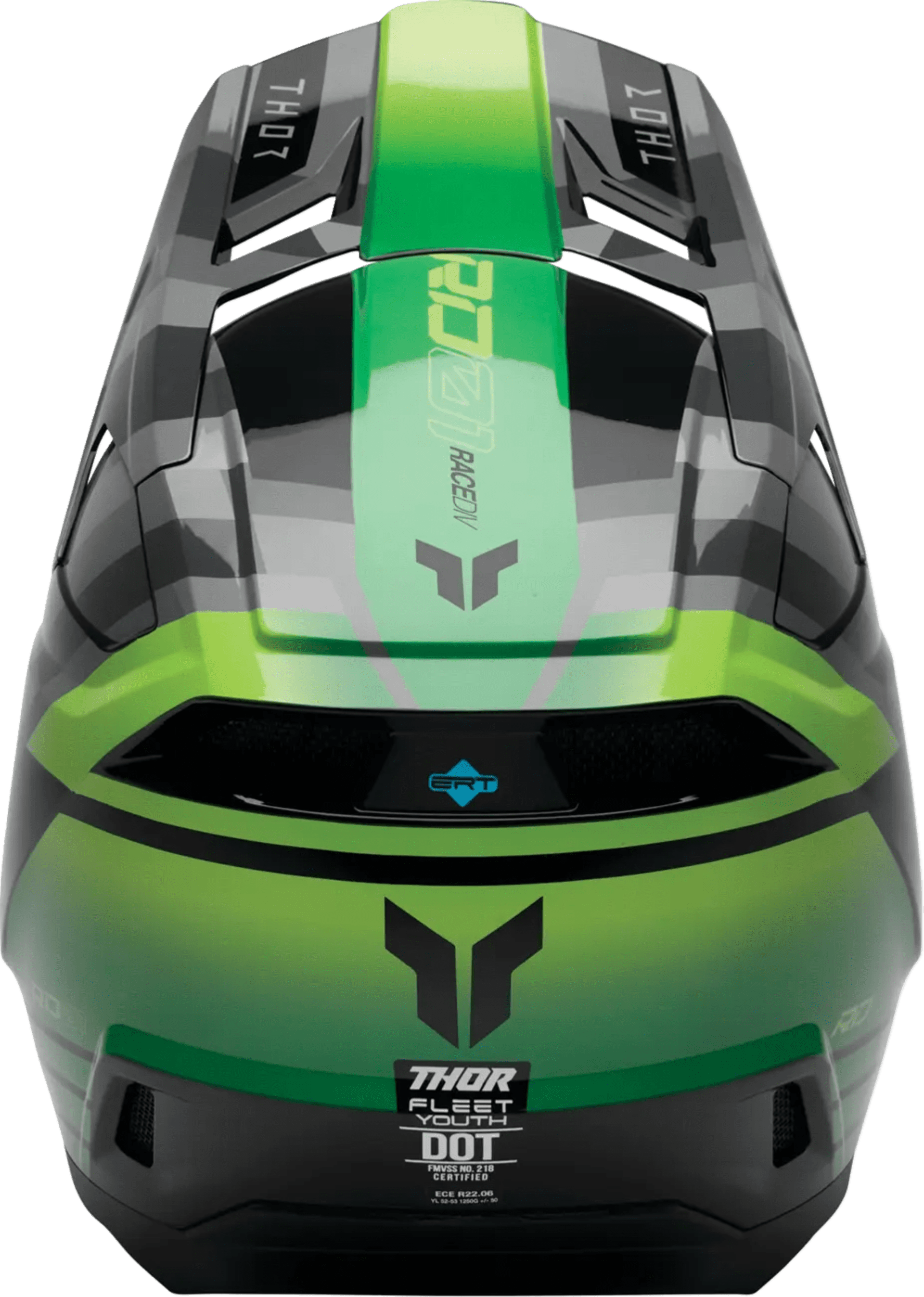 Thor Youth fleet-hjelm - camber sort/grøn - Thor