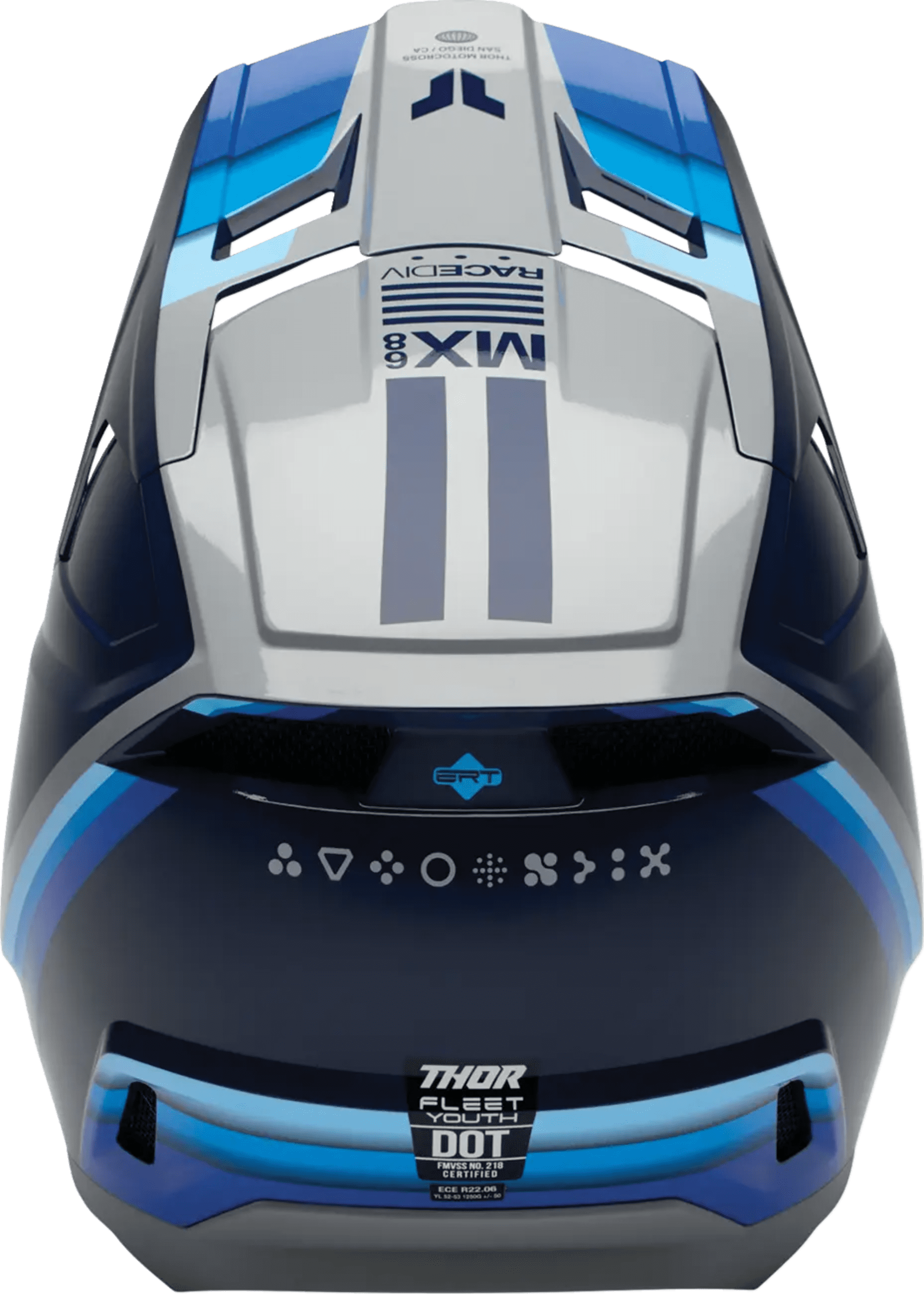 Thor Youth fleet hjälm - defy blå/grå - Thor