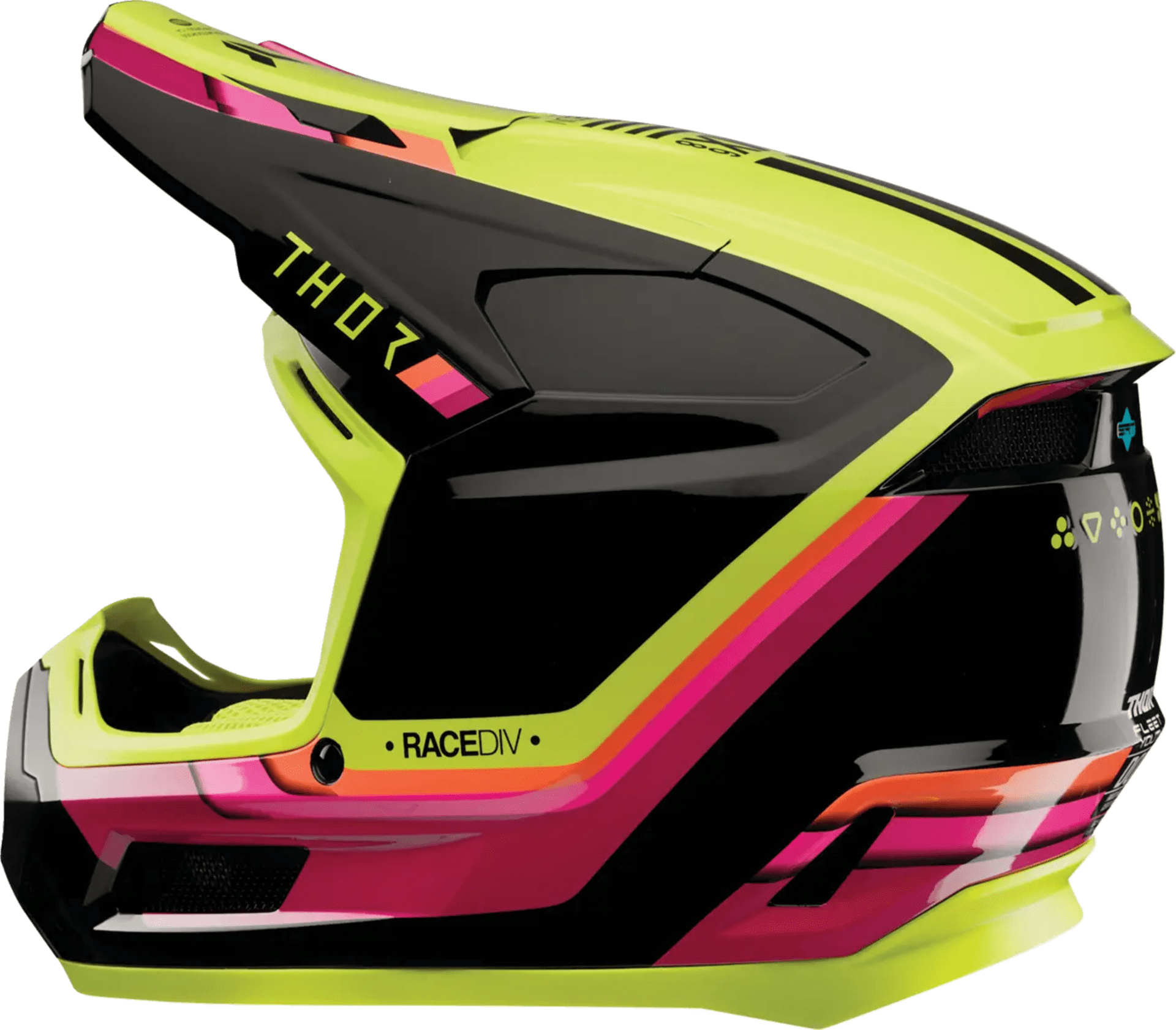 Thor Youth Fleet-hjelm - Defy Black/Acid - Thor