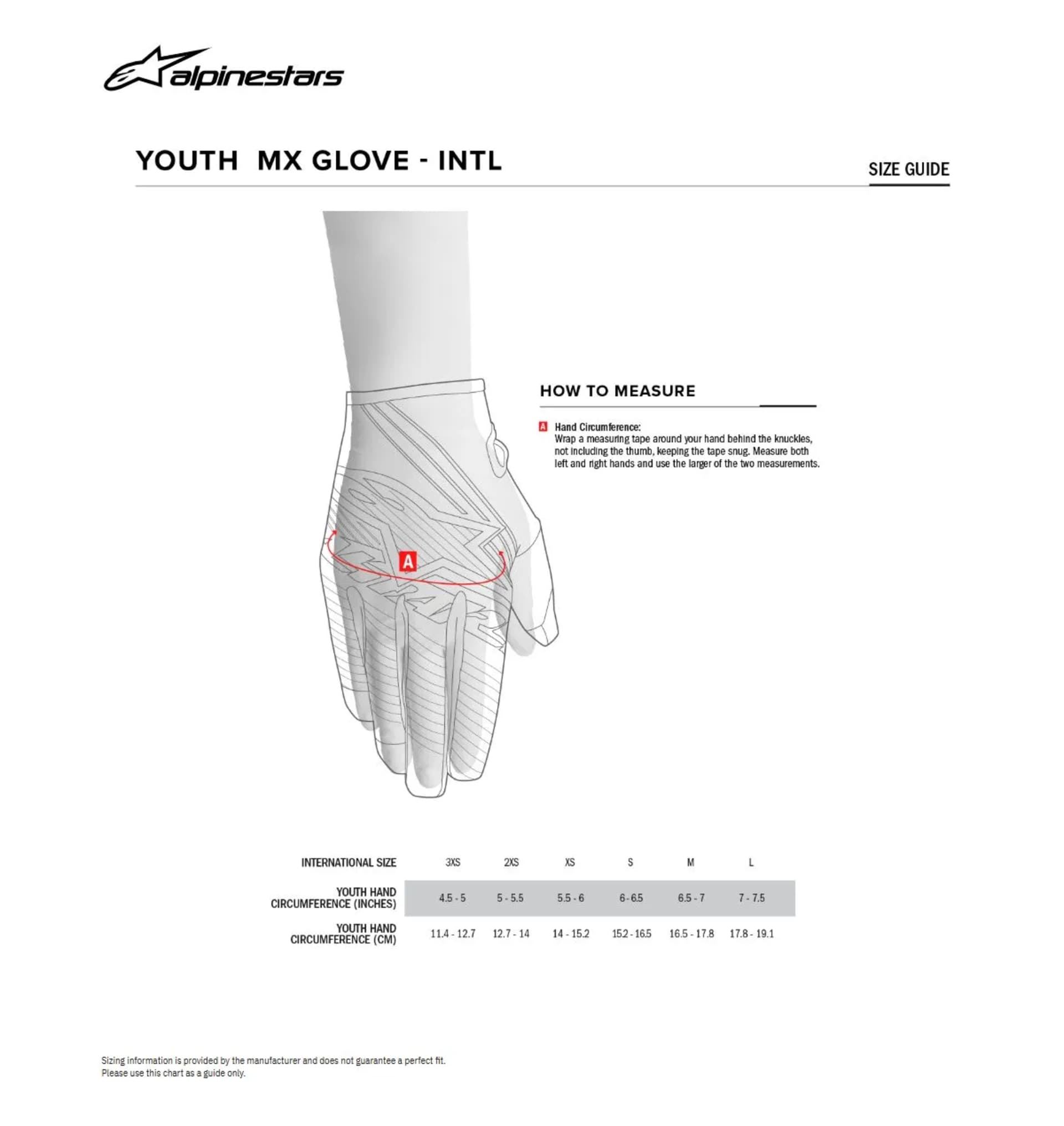 Alpinestars Youth Full Bore V2-handsker - blå/sort - Alpinestars