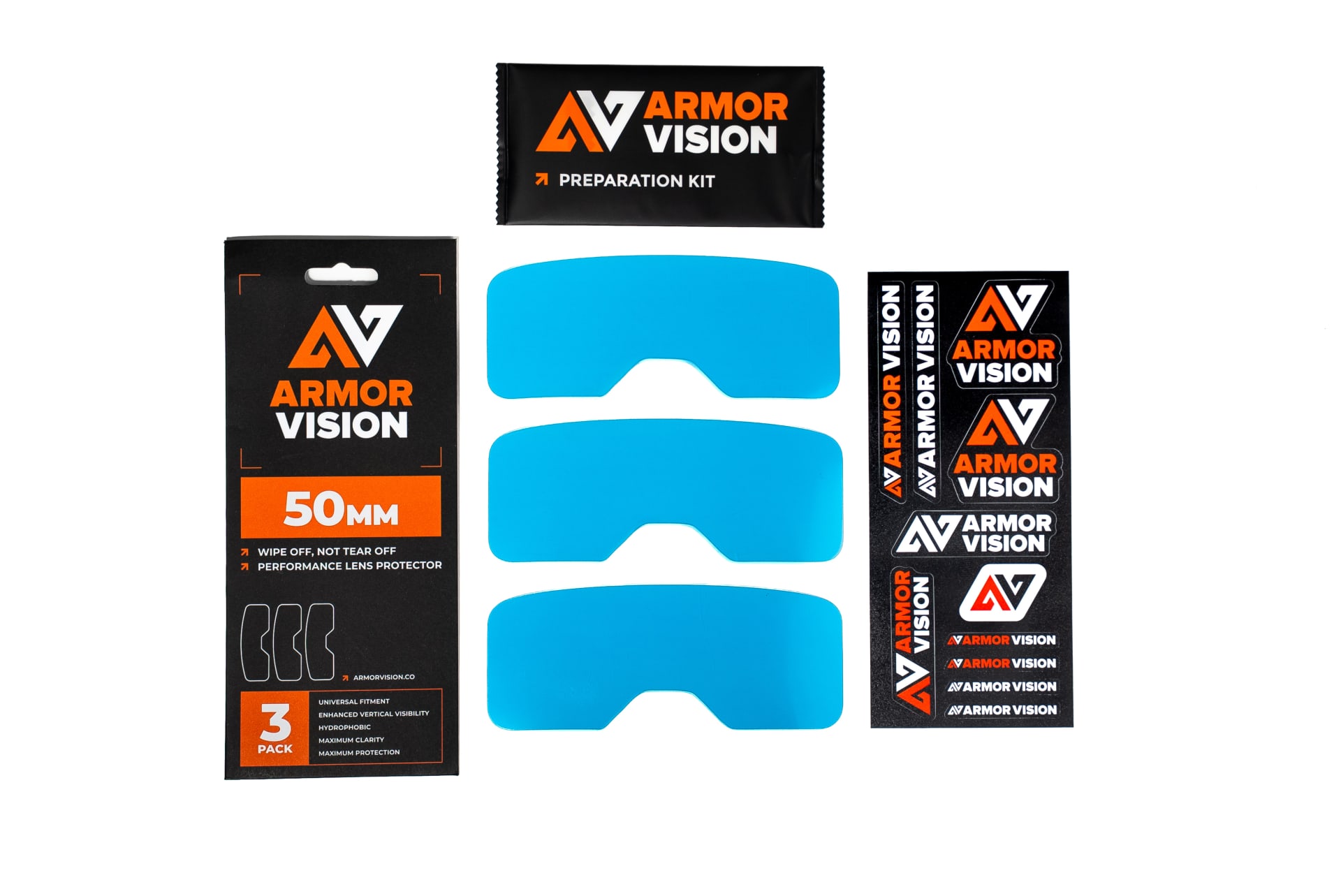 Armor Vision 2.0 HPPF High Performance Protective Film Goggle Lens Protector - 50MM 3 Pcs - Armor Vision