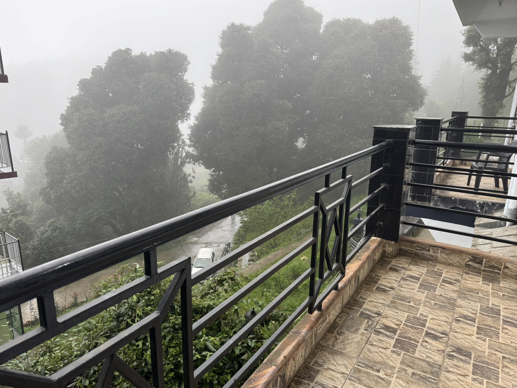 Cozy dining area with candles on the table.