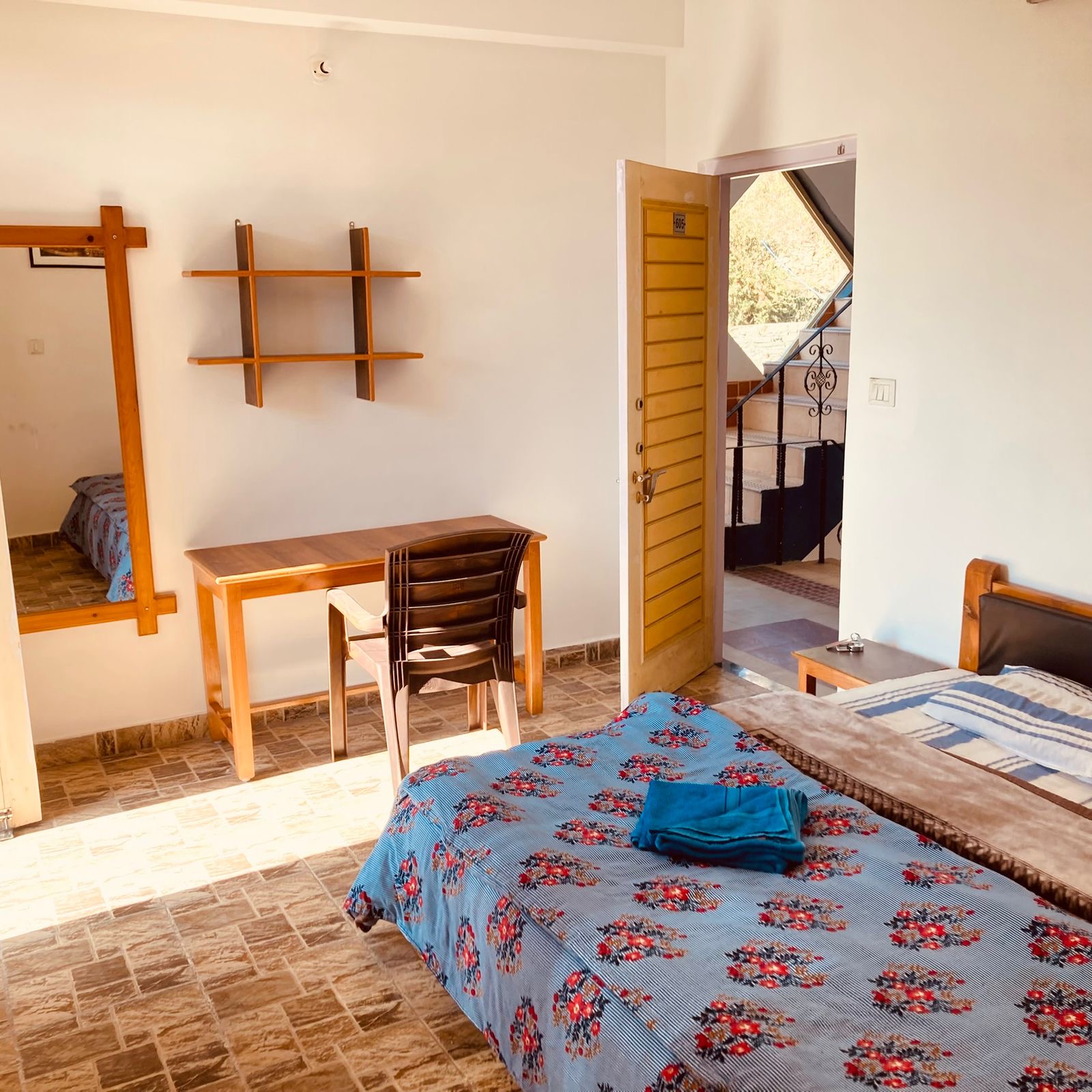 A comfortable and clean standard hotel room.