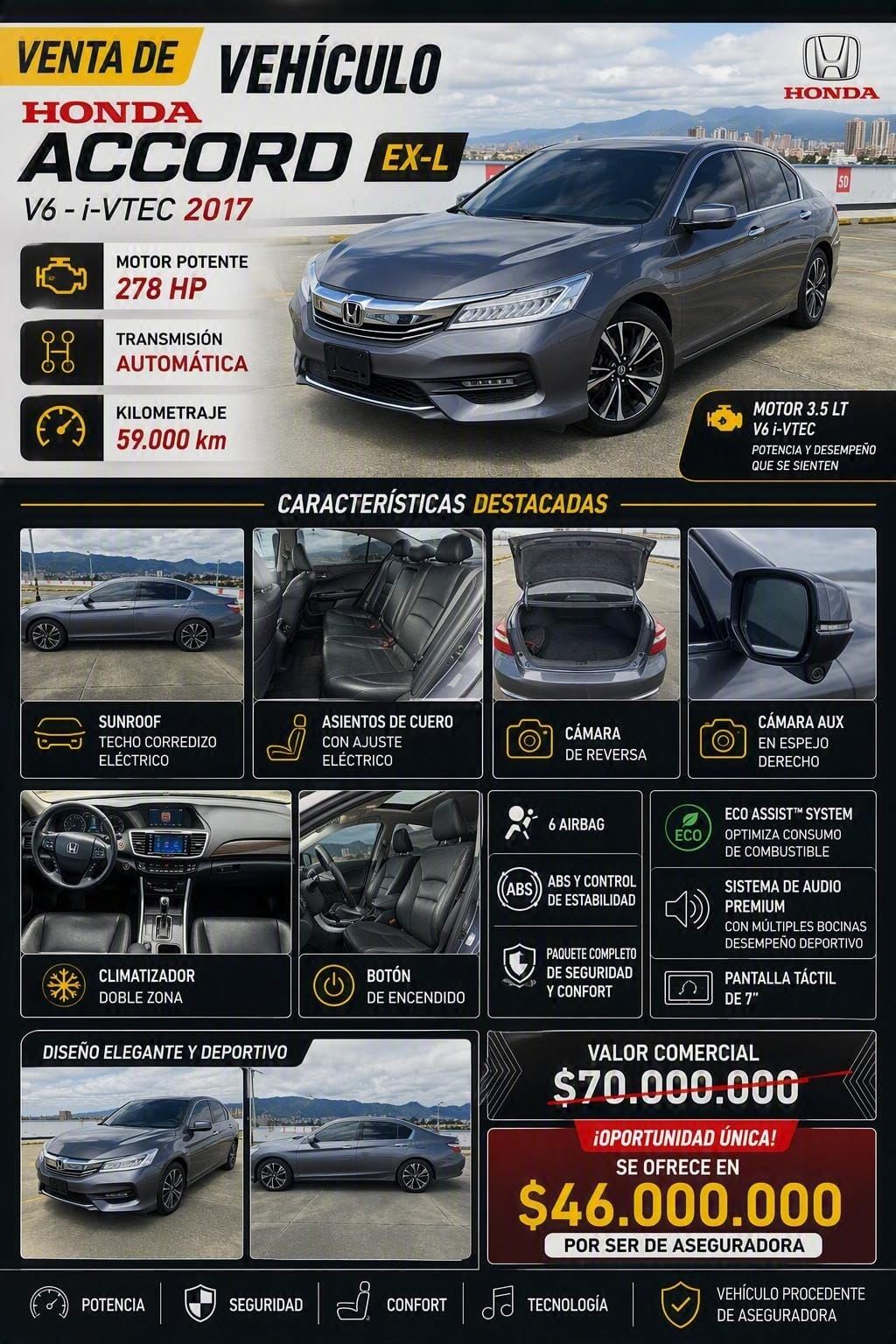 Venta Honda Accord 2017