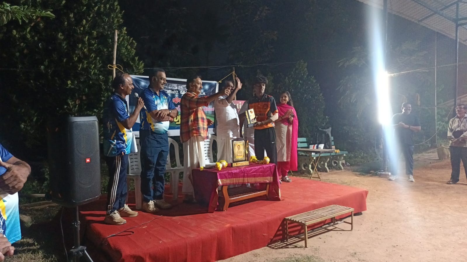 Thats Shri. M. Vincent Kovalam MLA giving special memento to Navamukundh