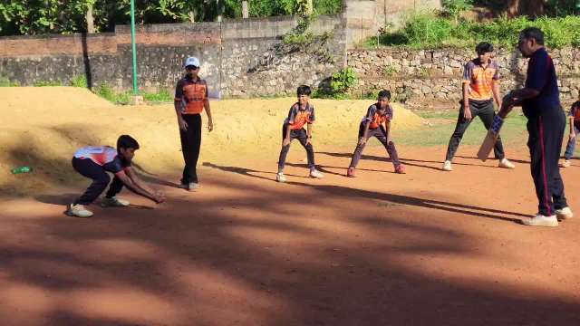 All students are there for fielding and catching
