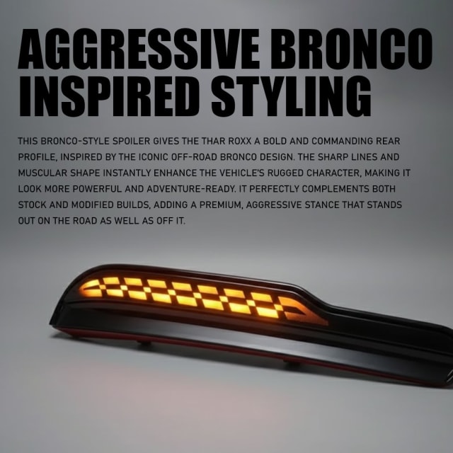 New Bronco Plus Spoiler for Thar Roxx with LED Brake Light