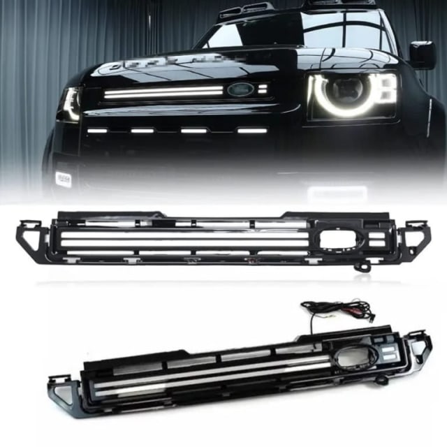 land rover defender front grill with light (2020-2024)