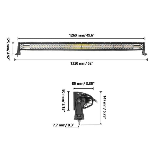 Auxbeam 6 Modes Series White/Amber LED Light Bar