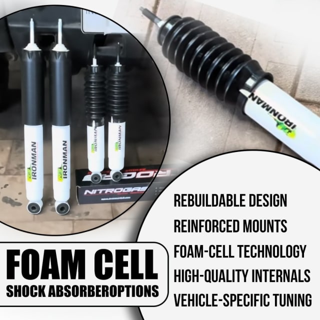 Ironman Foam Cell Shock Absorbers for Mitsubishi Pajero SFX - 2 Inch Lift